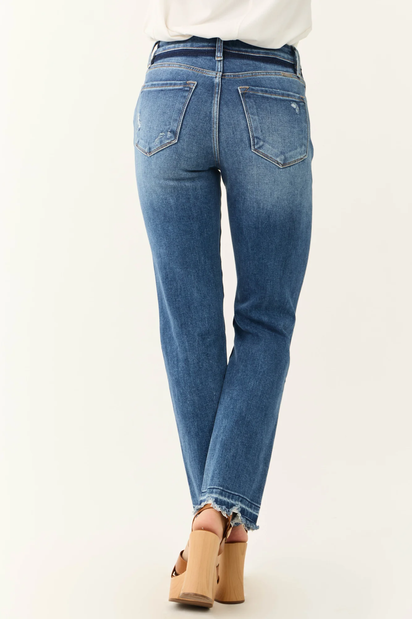 Medium Dark Wash Slim Straight Jeans