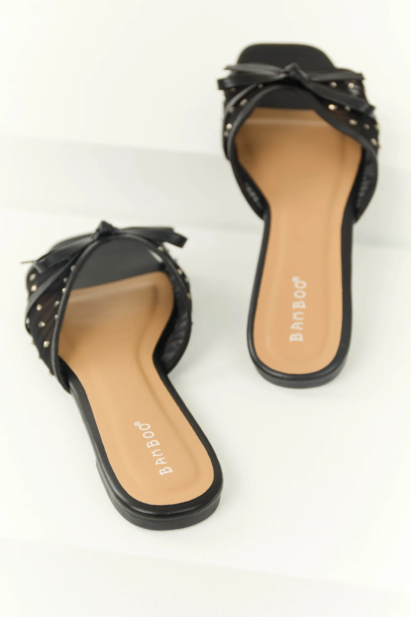 Black Mesh Rhinestone Slip-On Sandals - Comfortable Style for Day and Night
