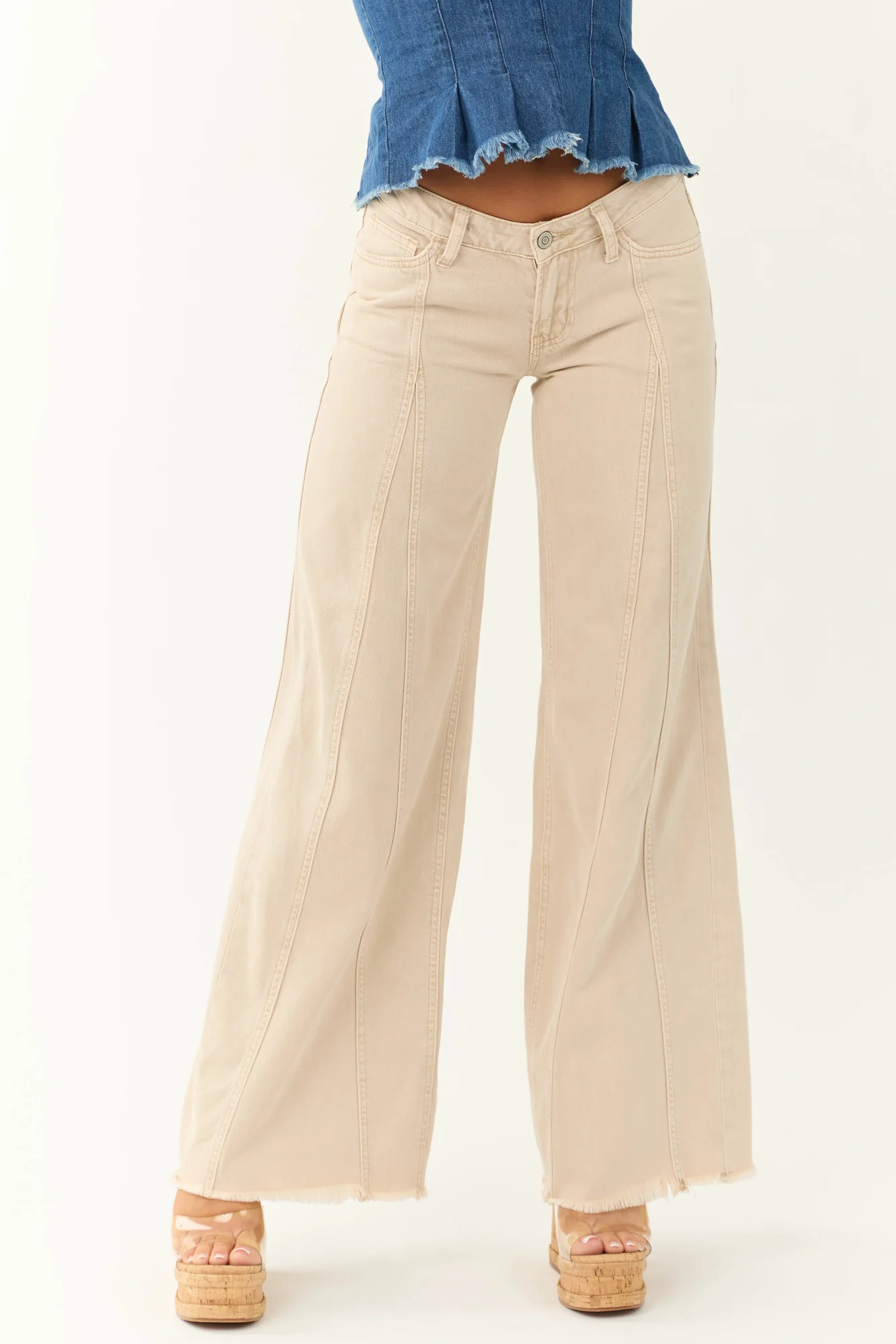 White Wide Leg Low Rise Baggy Jeans