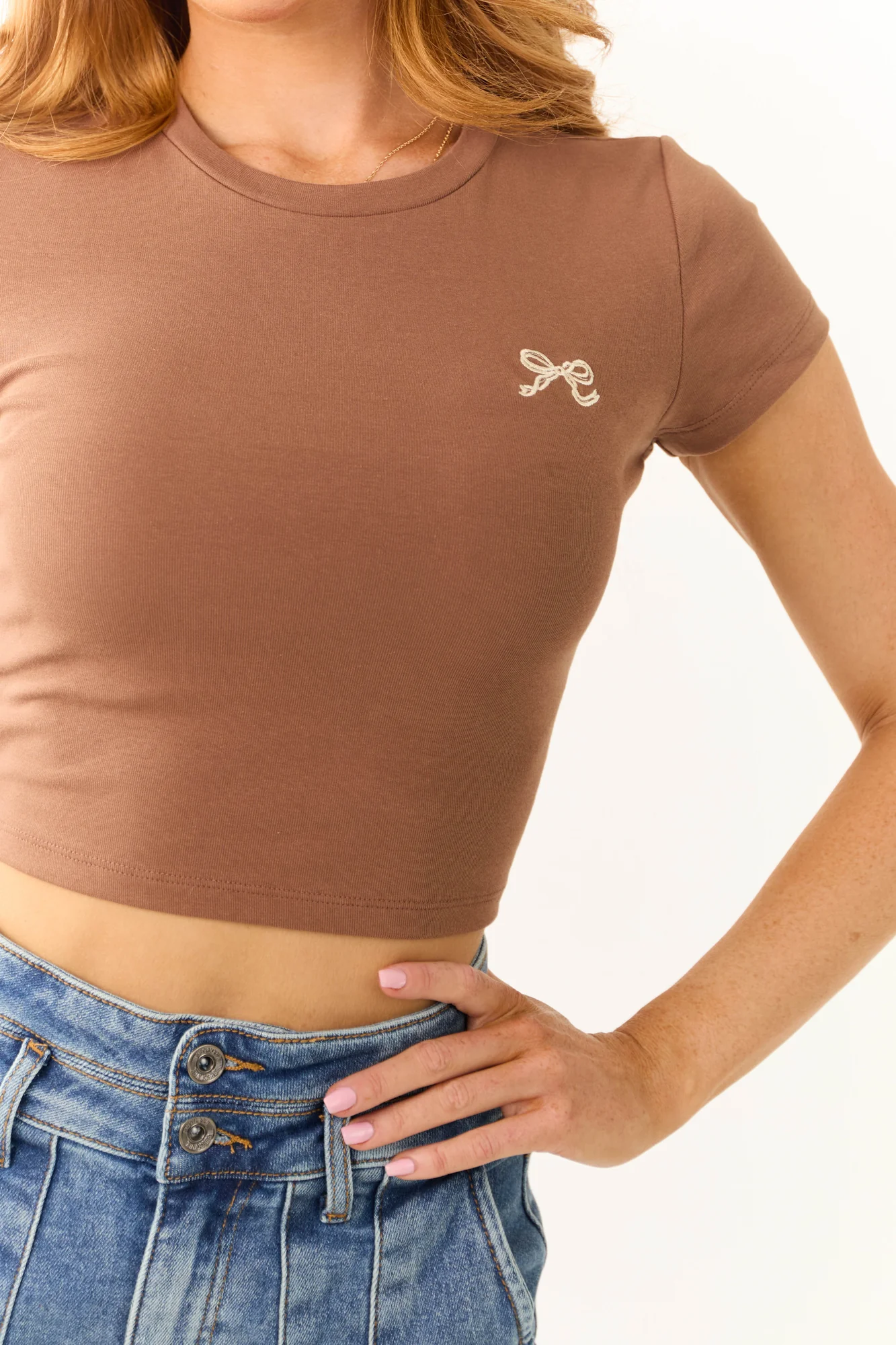 Vanilla Graphic Print Cropped T-Shirt for Women