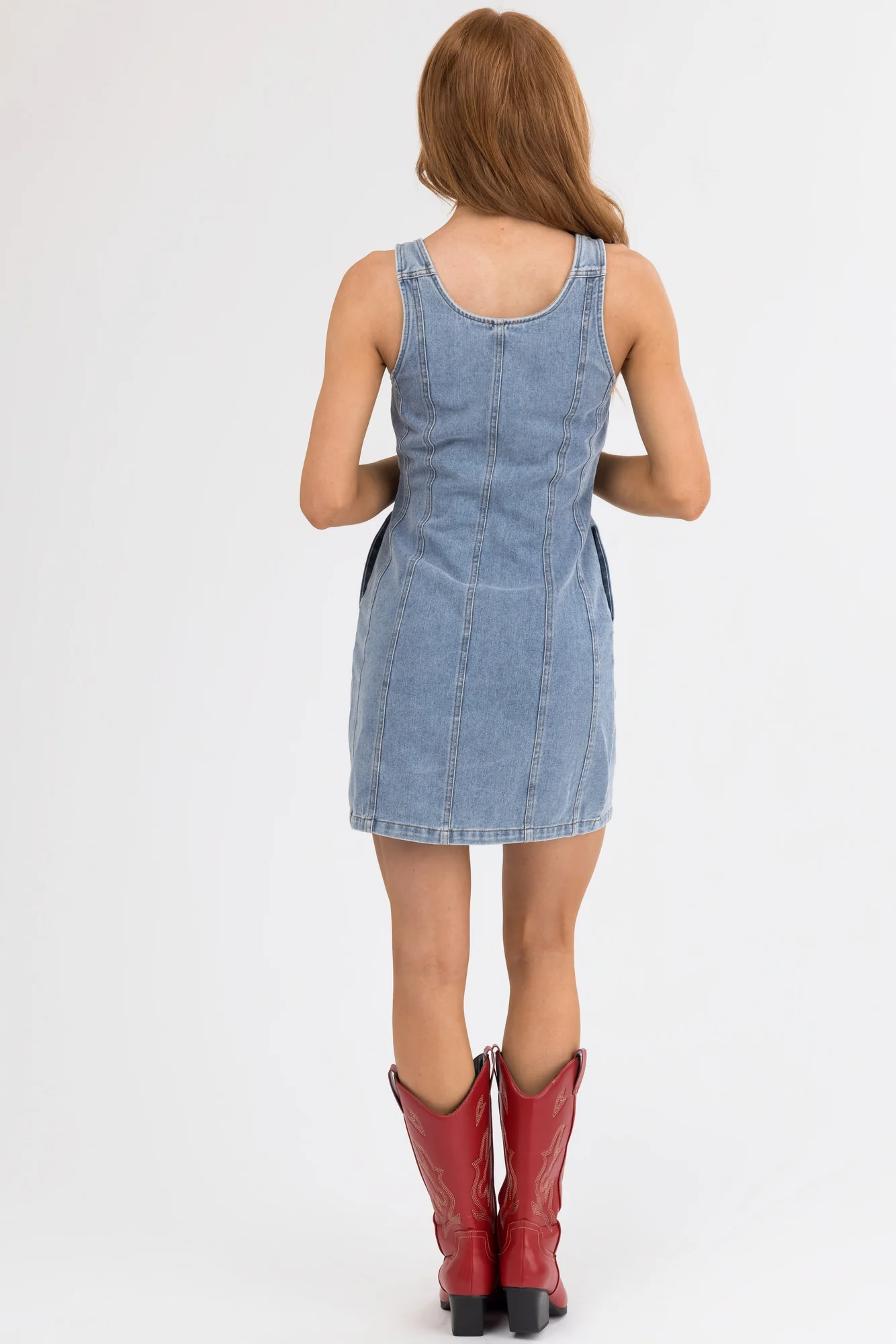 Denim Sleeveless Button Down Summer Dress