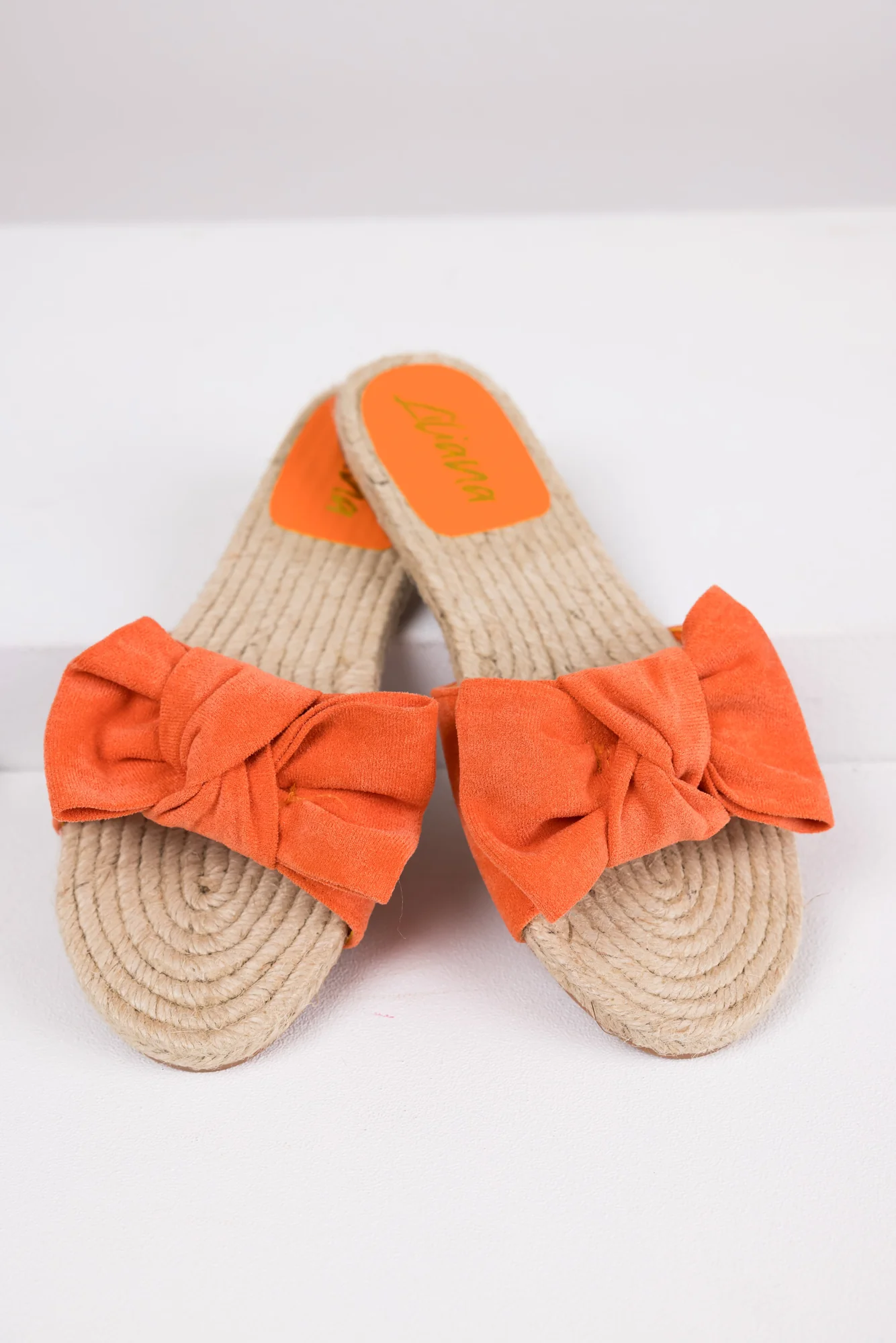 Orange Bow Strap Espadrille Sandals