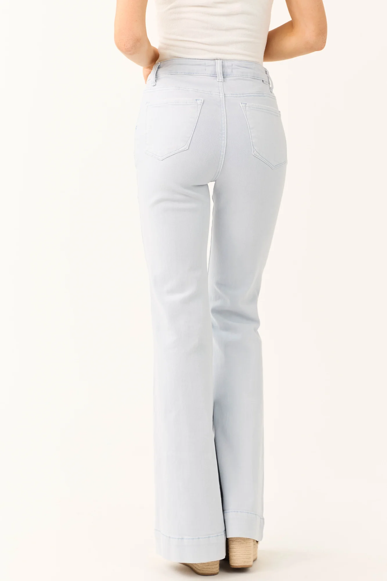 Sky Blue High Rise Bell Bottom Jeans for Women