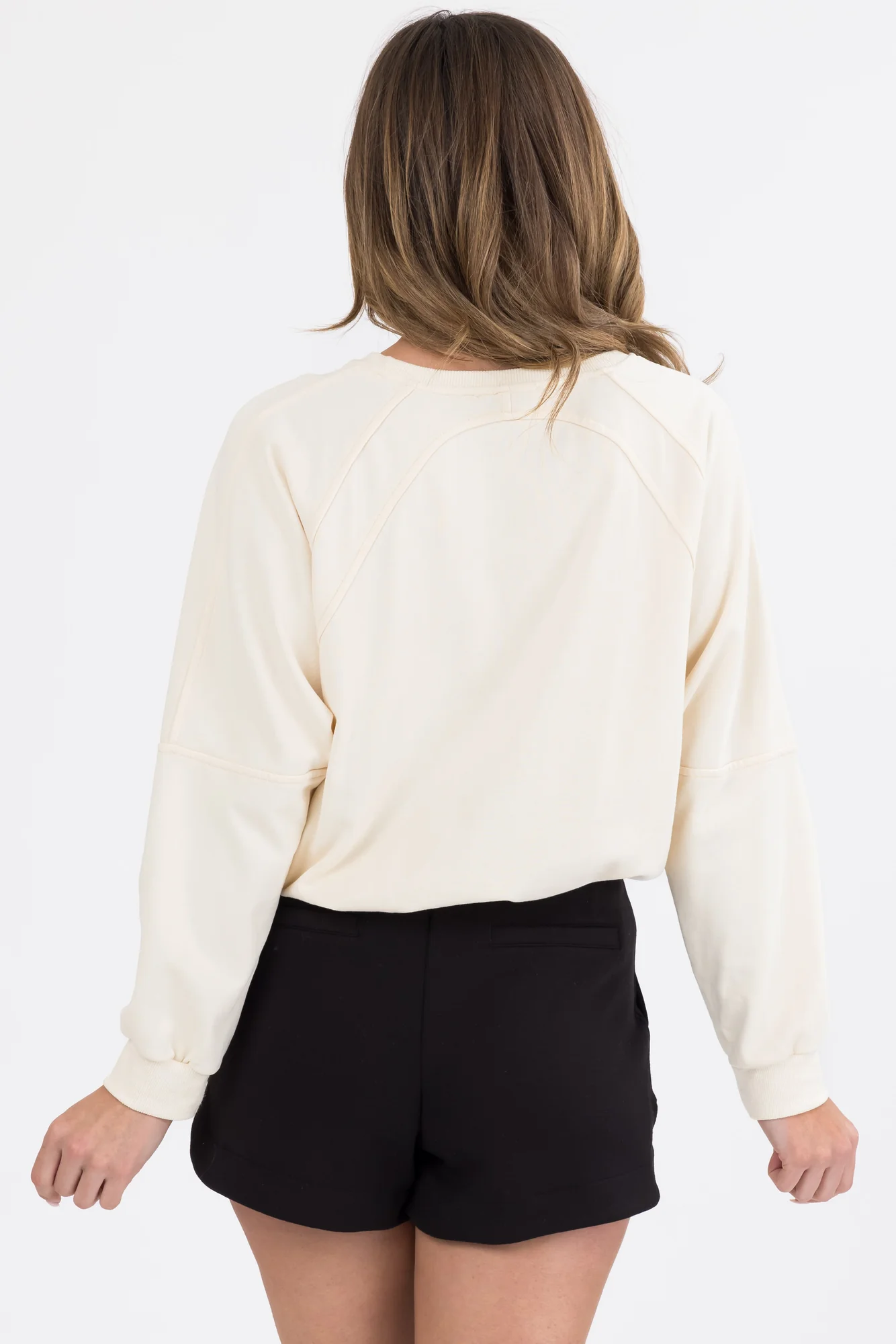 Cream Dolman Sleeve Pullover Top | French Terry Knit