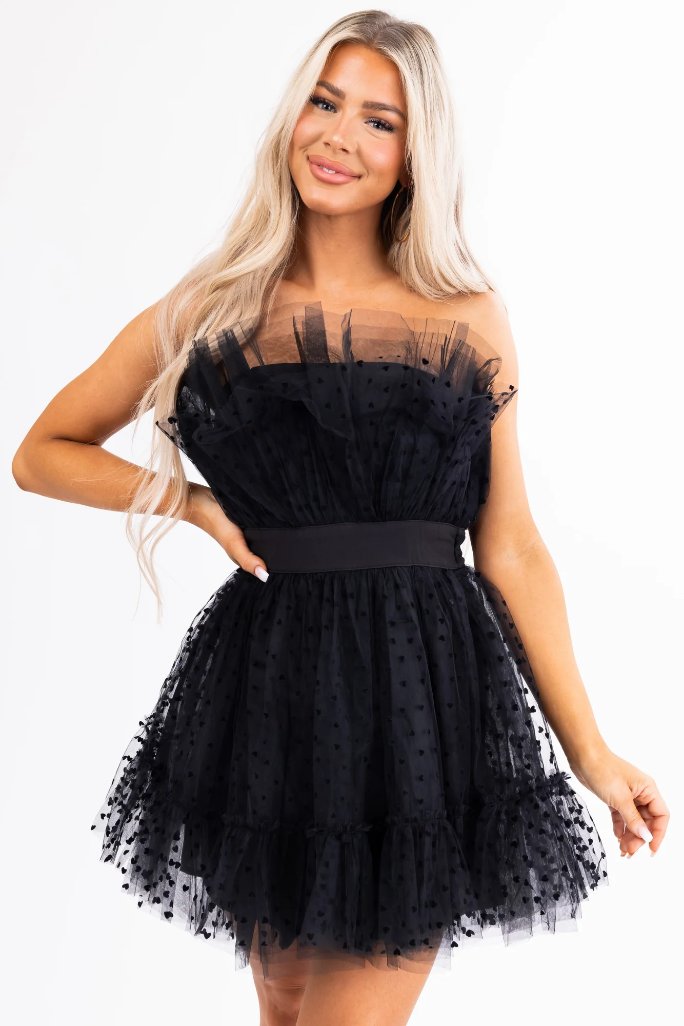 Black Heart Detail Mini Dress