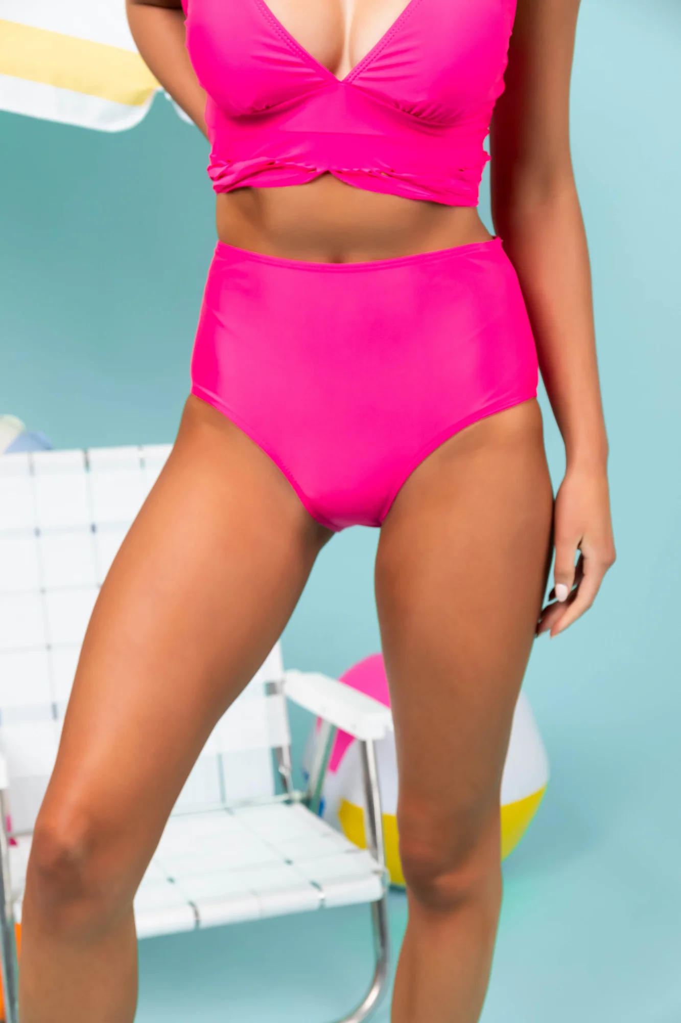 Magenta Fringe Two-Piece Bikini Set
