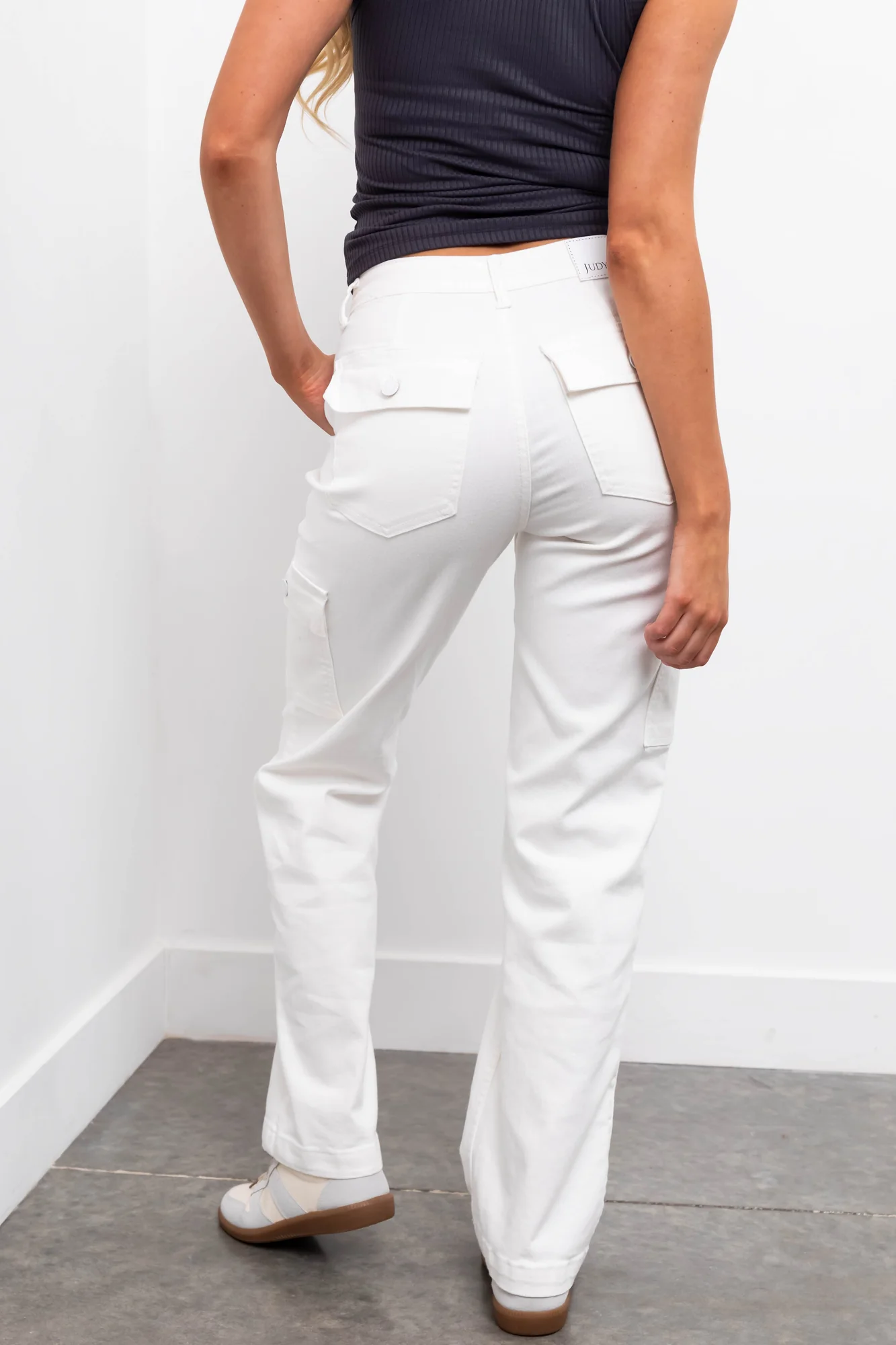 Off White High Rise Cargo Jeans for Women