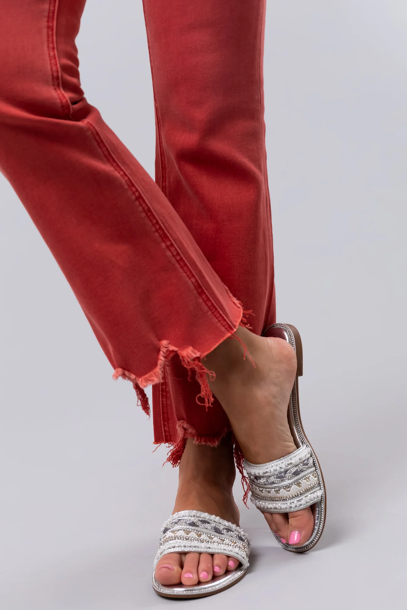 Womens Silver Rhinestone Sandals - Multi Embellished Straps