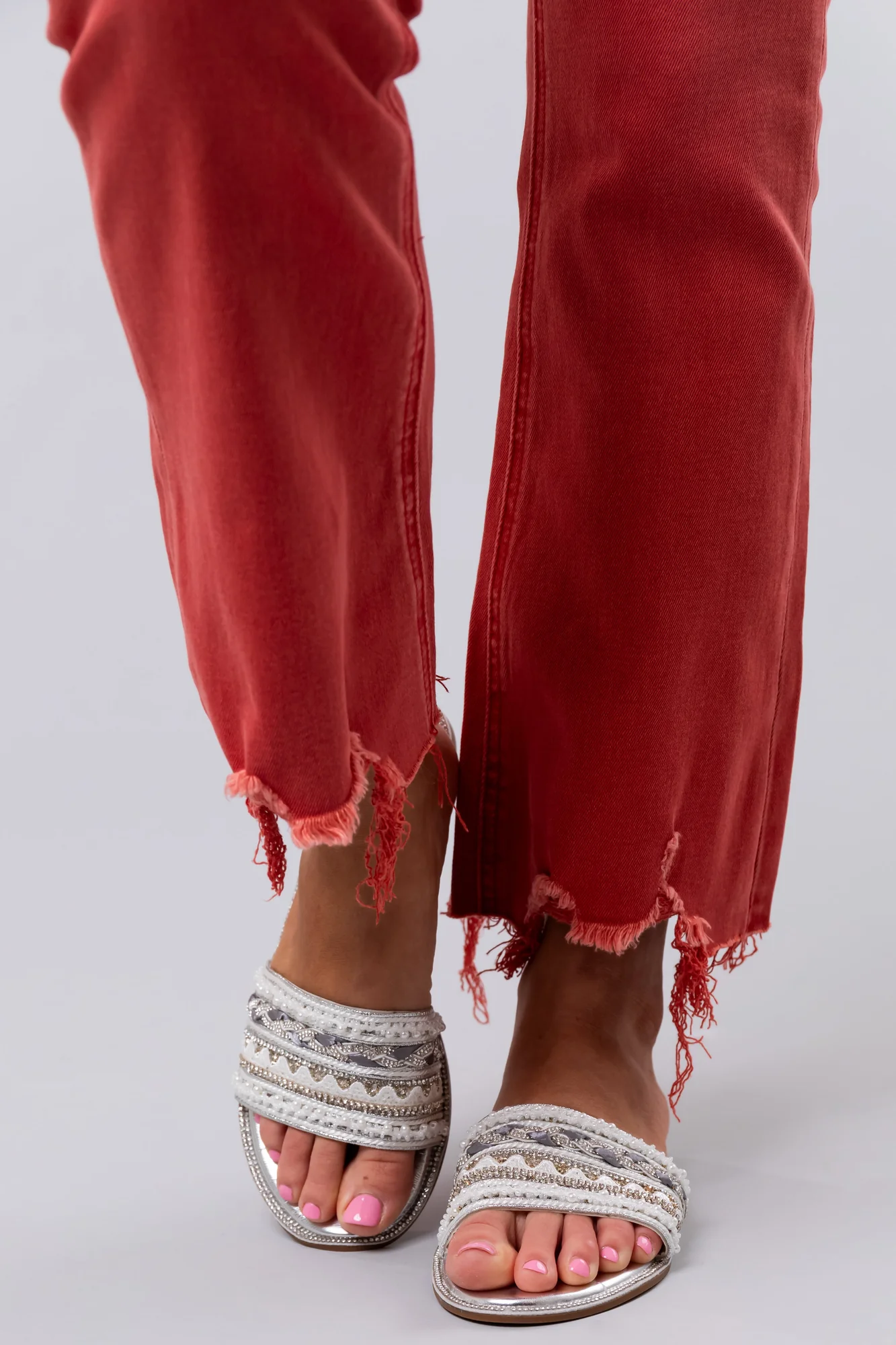 Womens Silver Rhinestone Sandals - Multi Embellished Straps