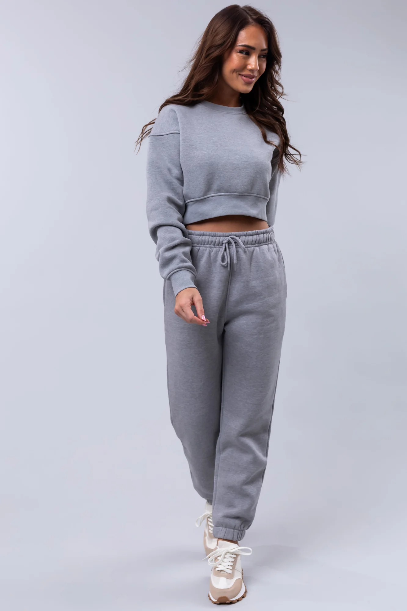 Heather Grey Knit Drawstring Pants