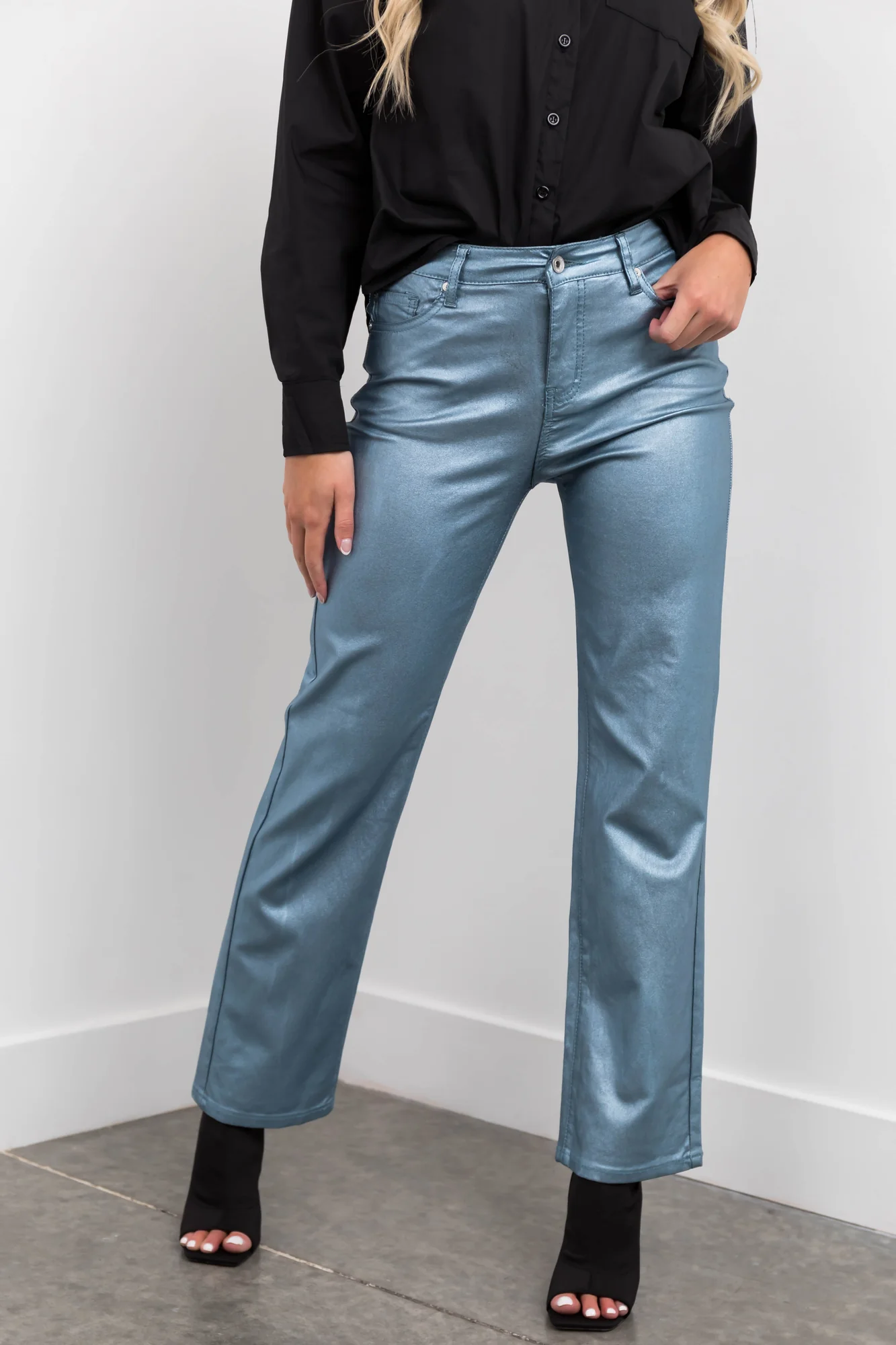 High Rise Powder Blue Dad Jeans