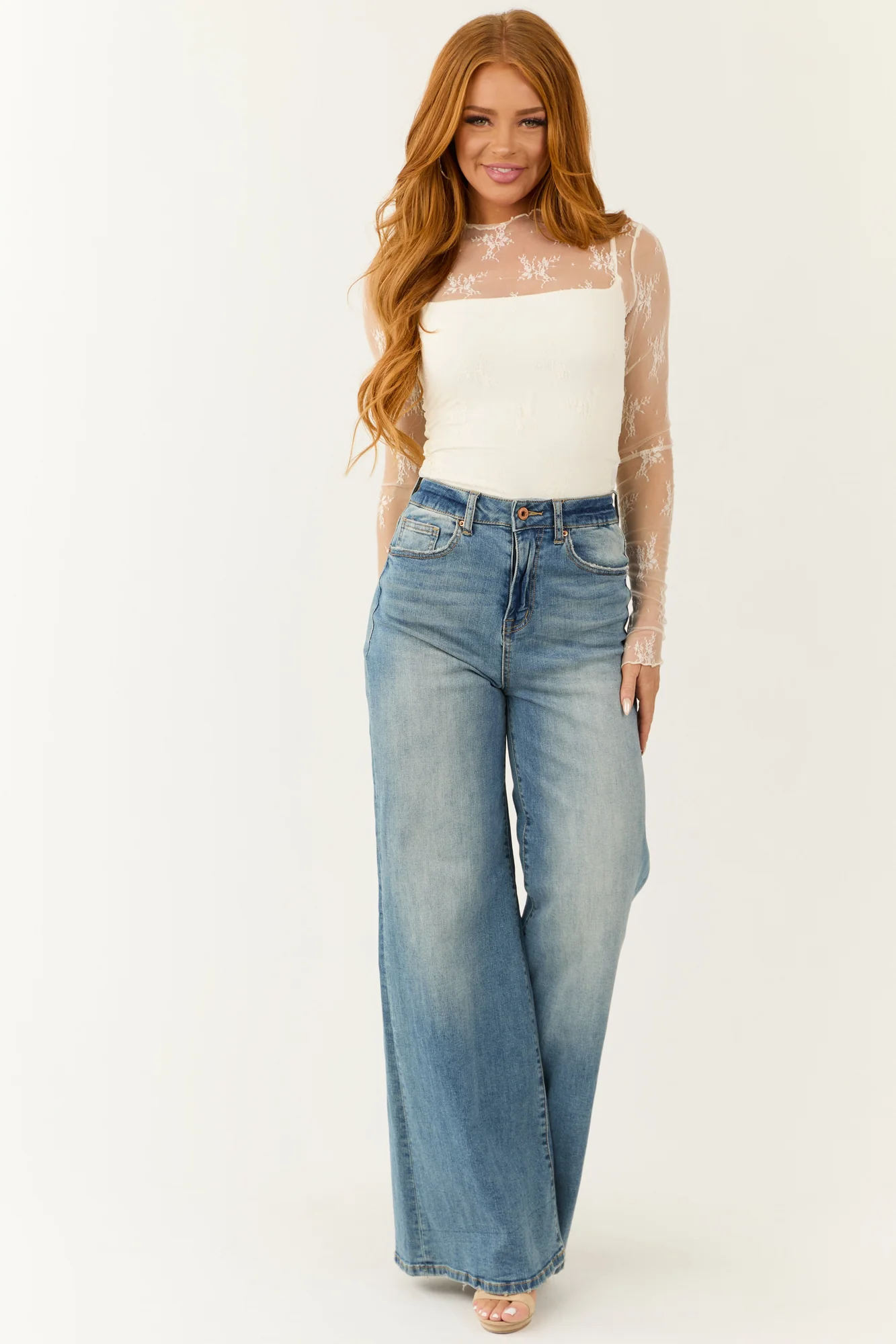 High Rise Super Wide Leg Denim Jeans