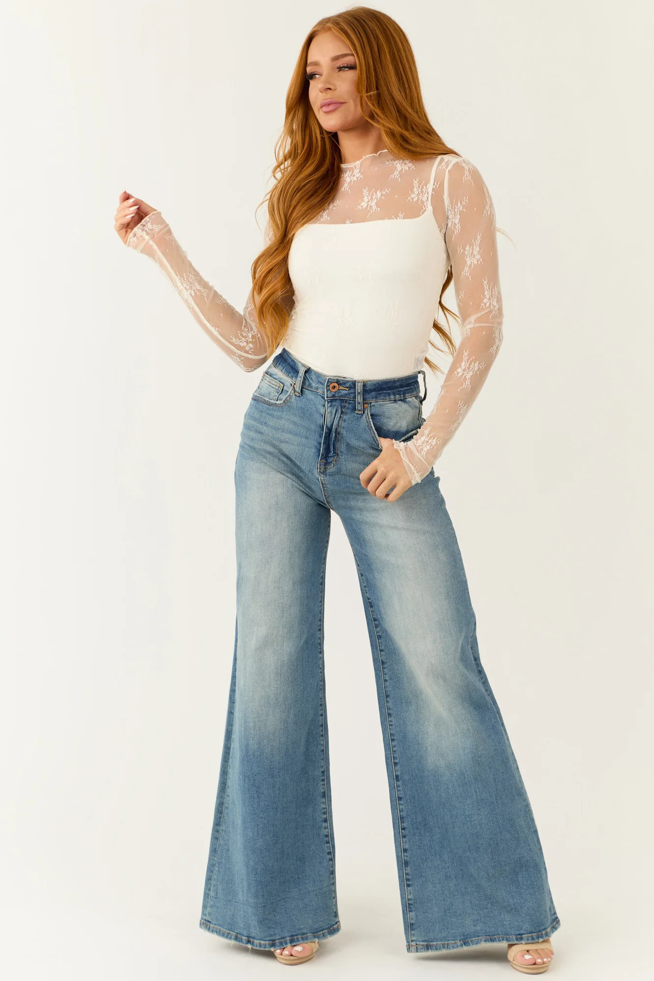 High Rise Super Wide Leg Denim Jeans