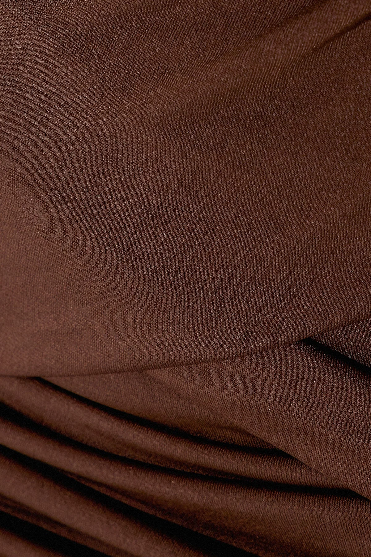 Brown Ruched Maxi Dress with Cutout Detail