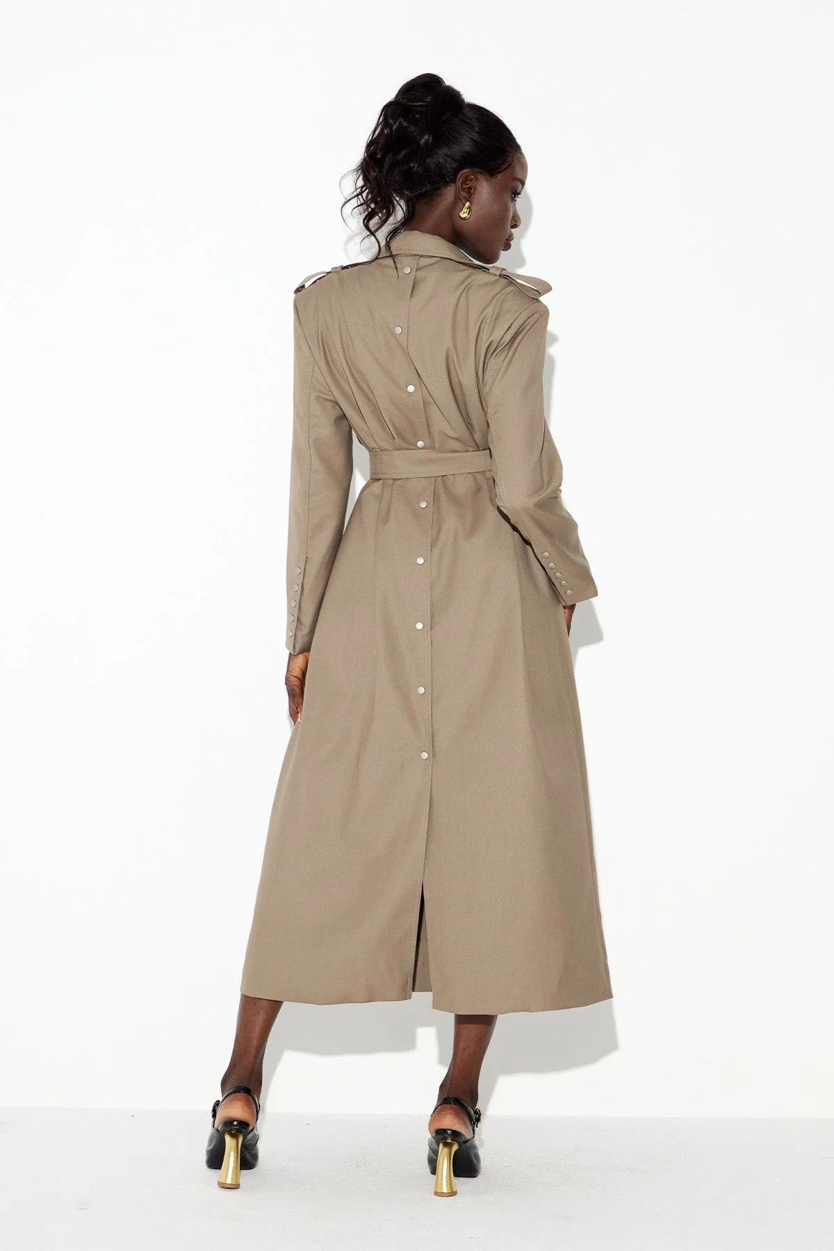 Khaki Belted Trench Coat for Versatile Style