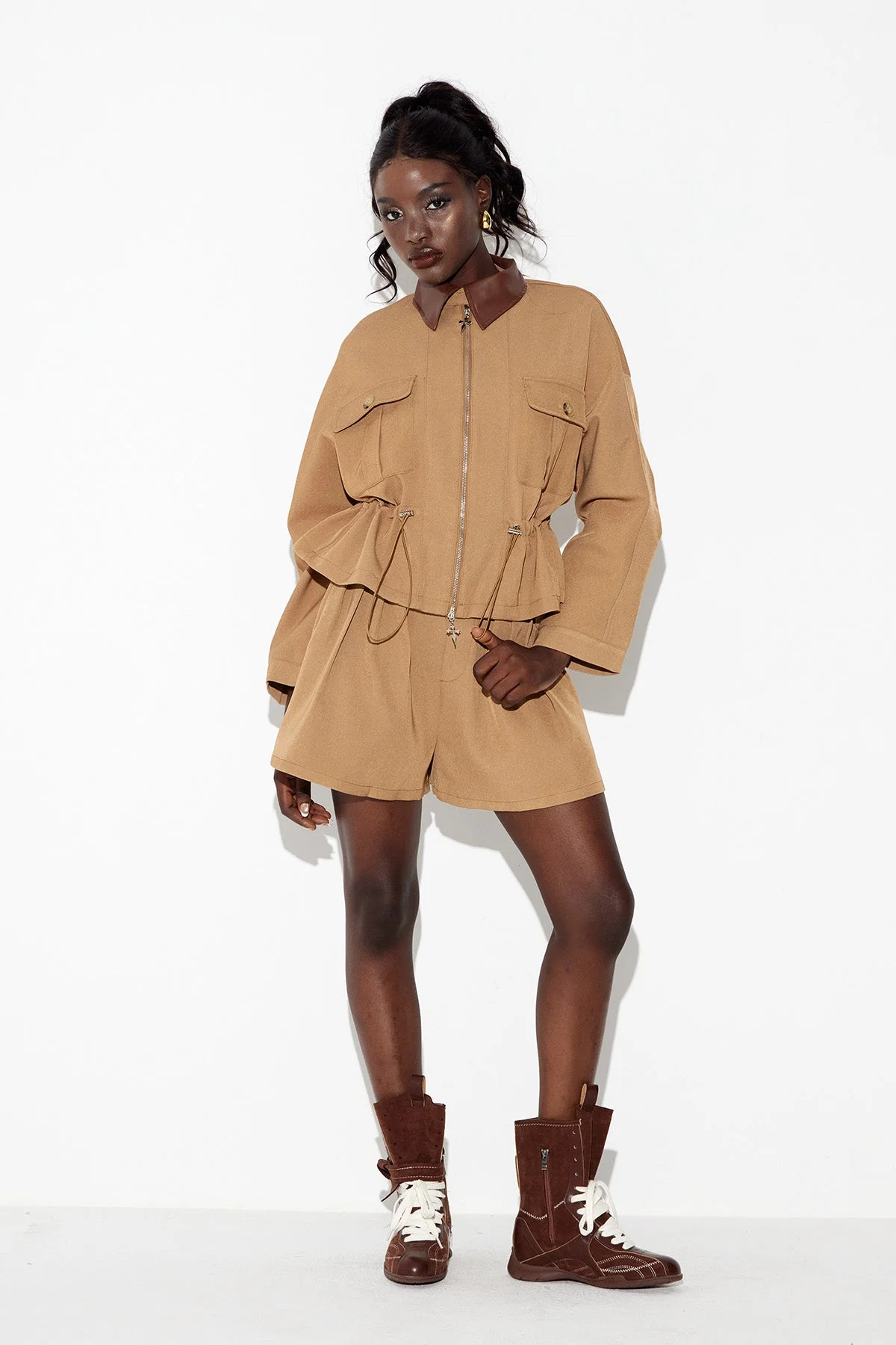 Sophisticated Ruffle Pants Set with Adjustable Waist