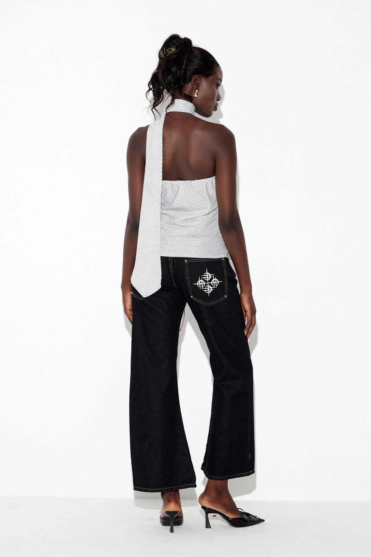 Striped Halter Neck Top - Sleek Modern Look