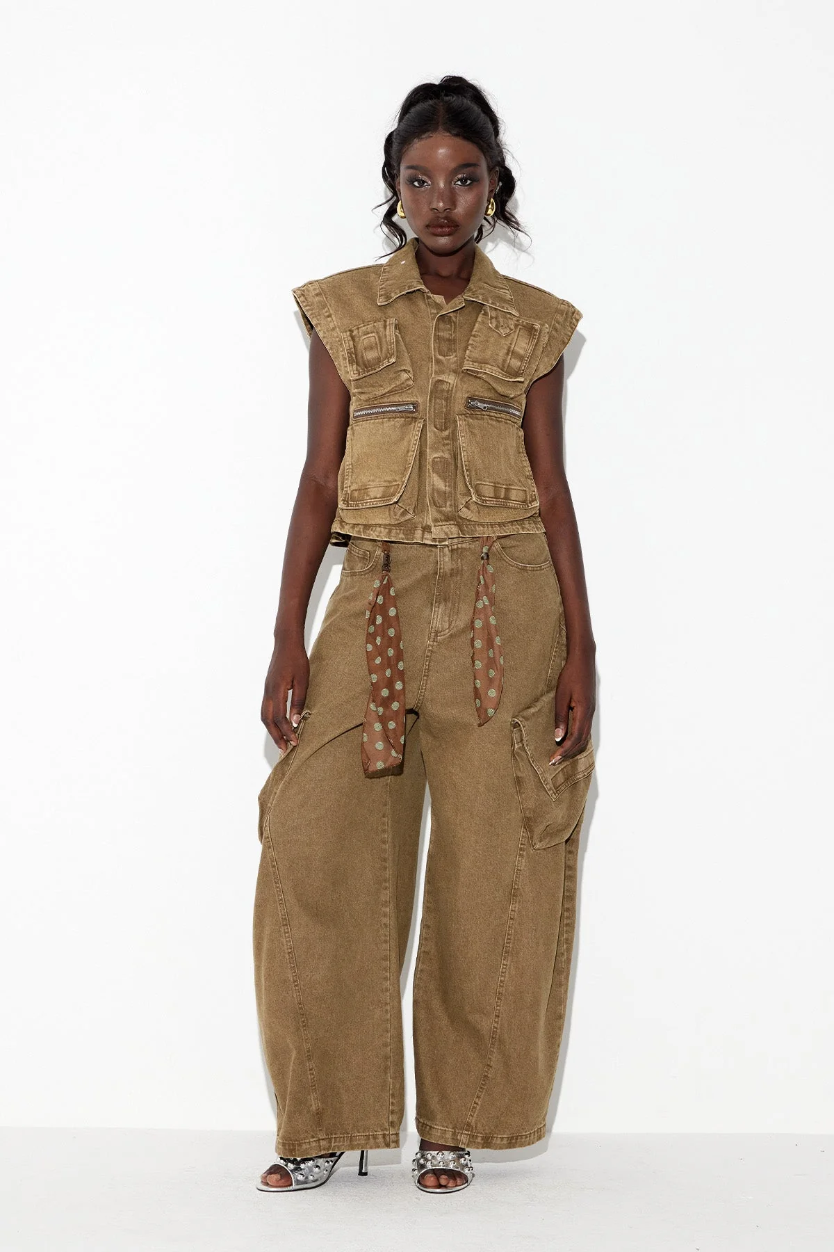 Cargo Denim Pants Set for Urban Appeal