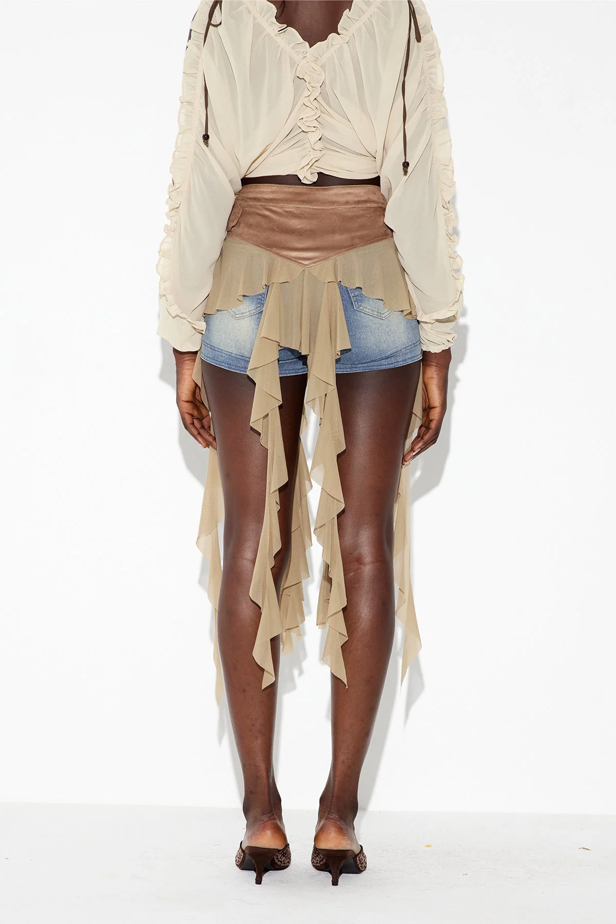 Fringe Belt in Khaki - Stylish Fringed Belt for Versatile Outfits