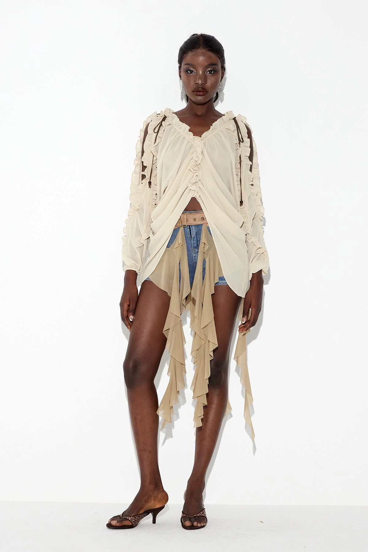 Fringe Belt in Khaki - Stylish Fringed Belt for Versatile Outfits