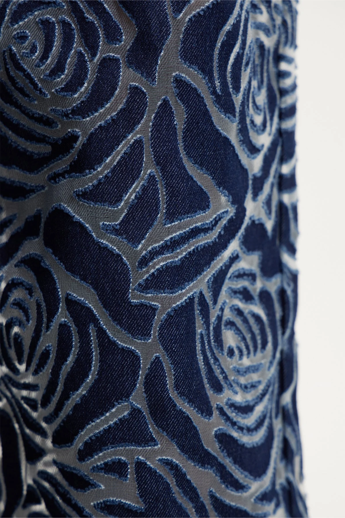 Deep Blue Flower Cutout Denim Jeans