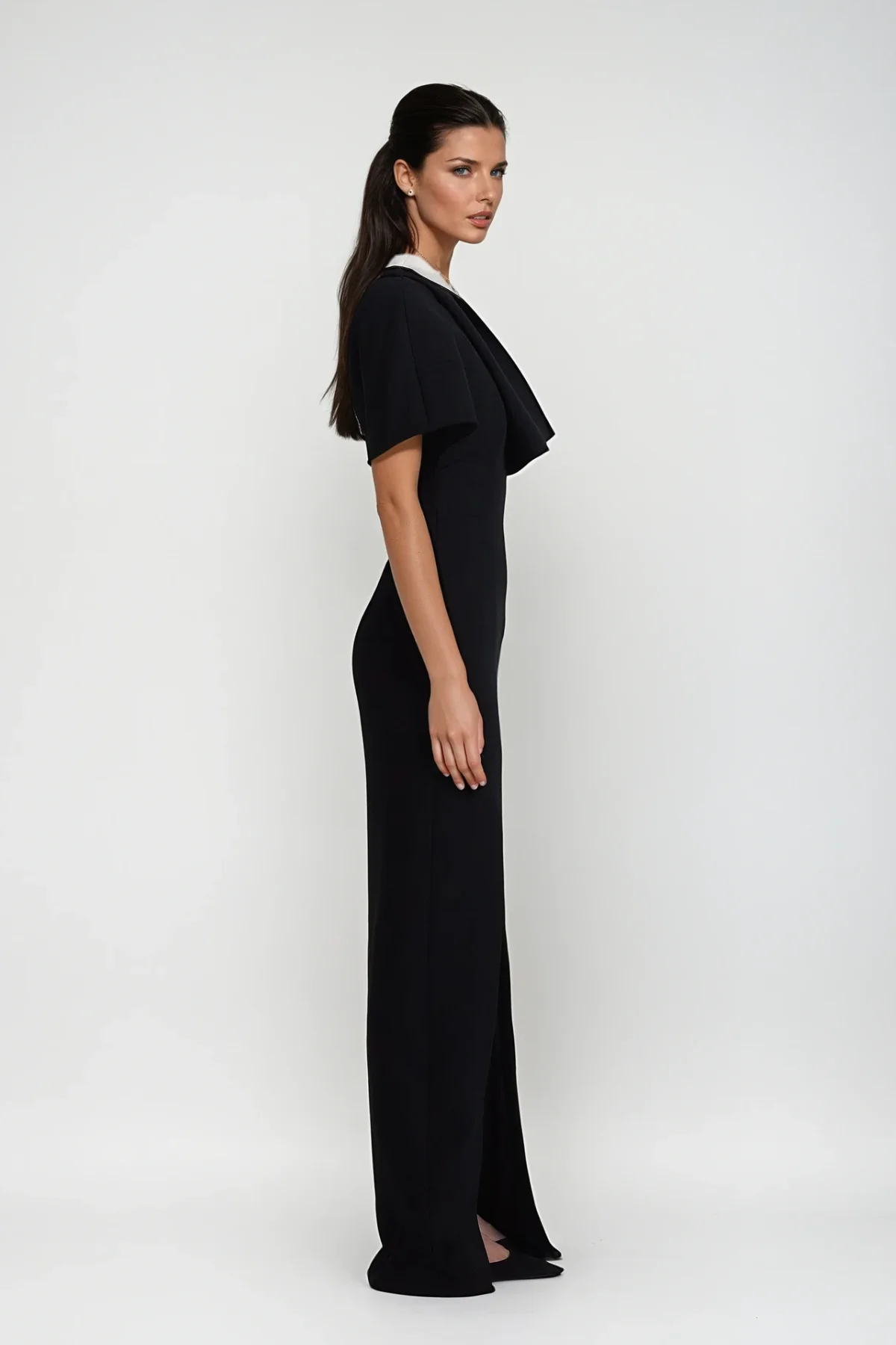 Elegant Black One Shoulder Maxi Dress