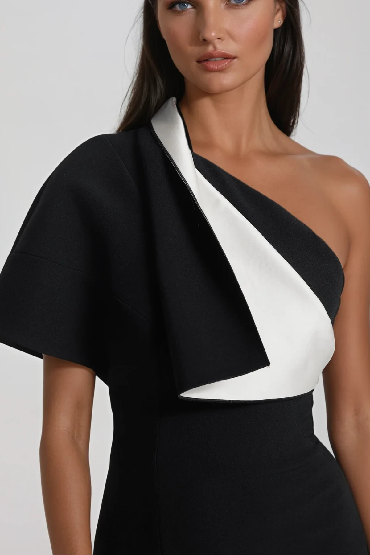 Elegant Black One Shoulder Maxi Dress