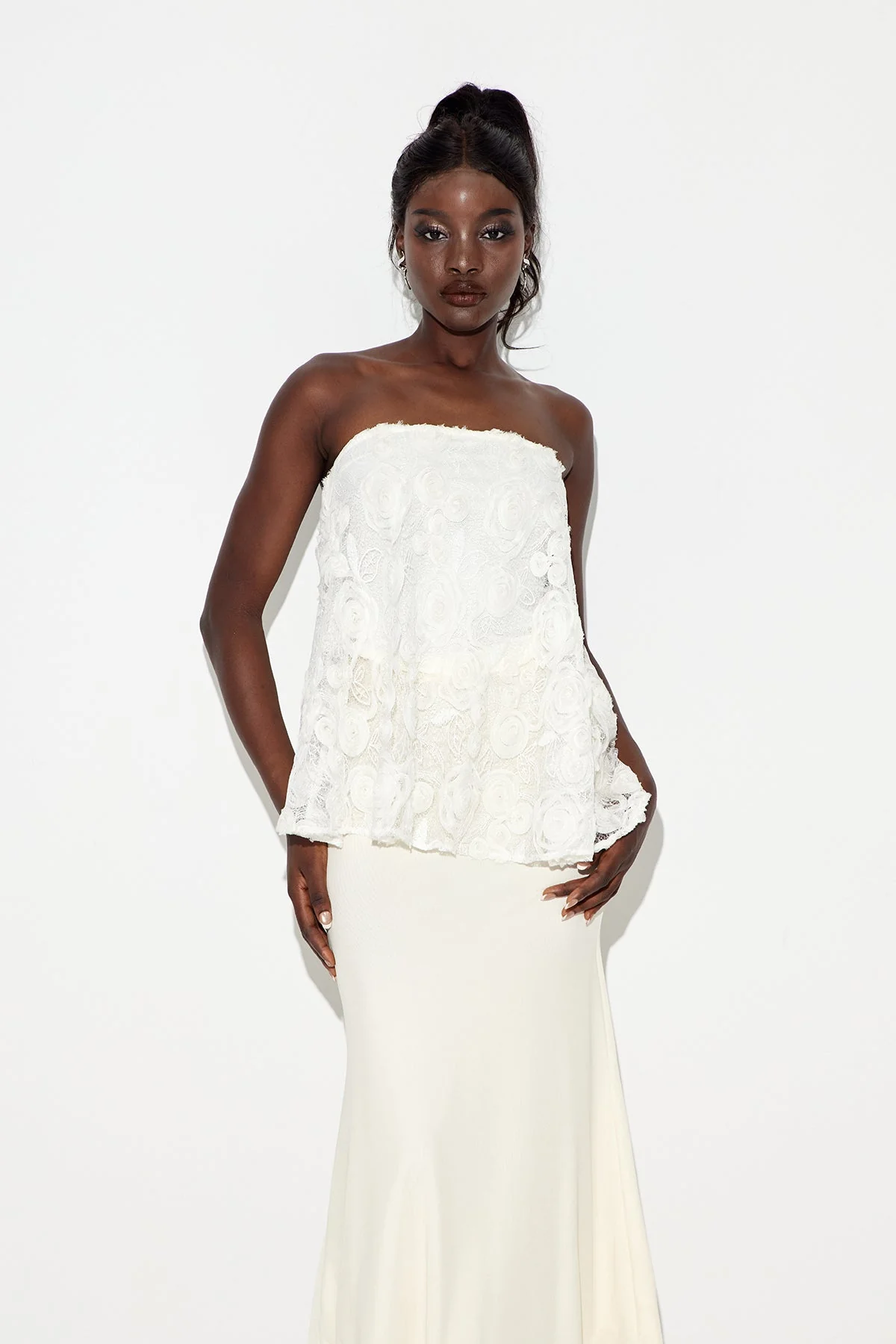 Strapless Floral Skirt Set - Elegant & Comfortable Stylish Outfit