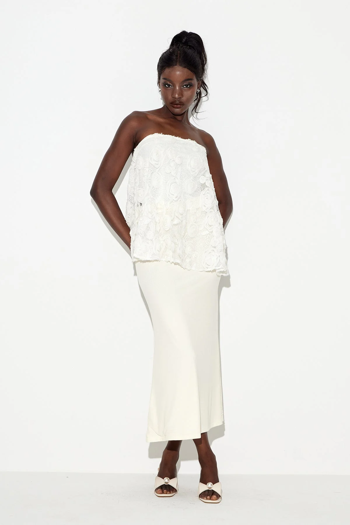 Strapless Floral Skirt Set - Elegant & Comfortable Stylish Outfit