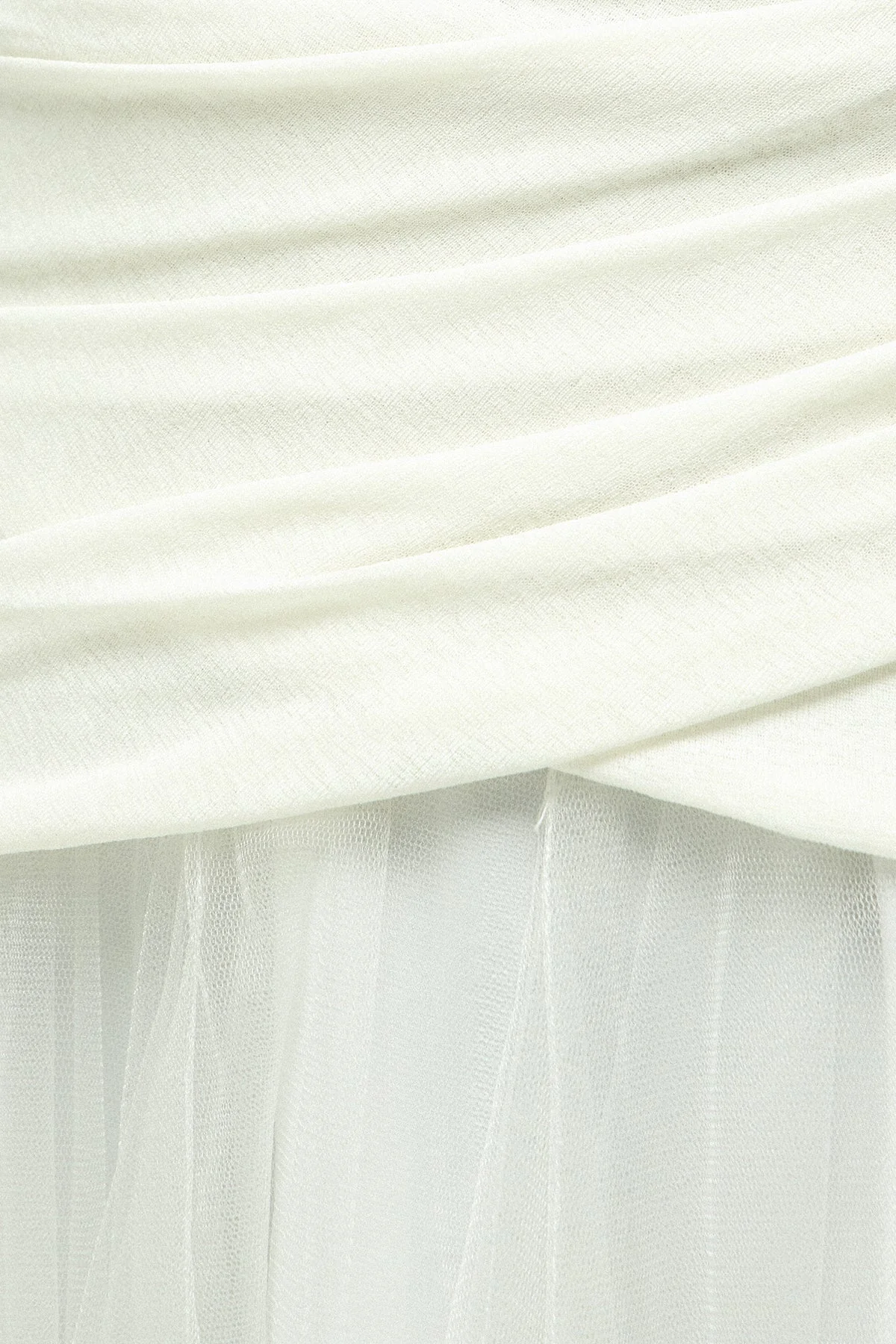 White High Neck Ruched Skirt Set