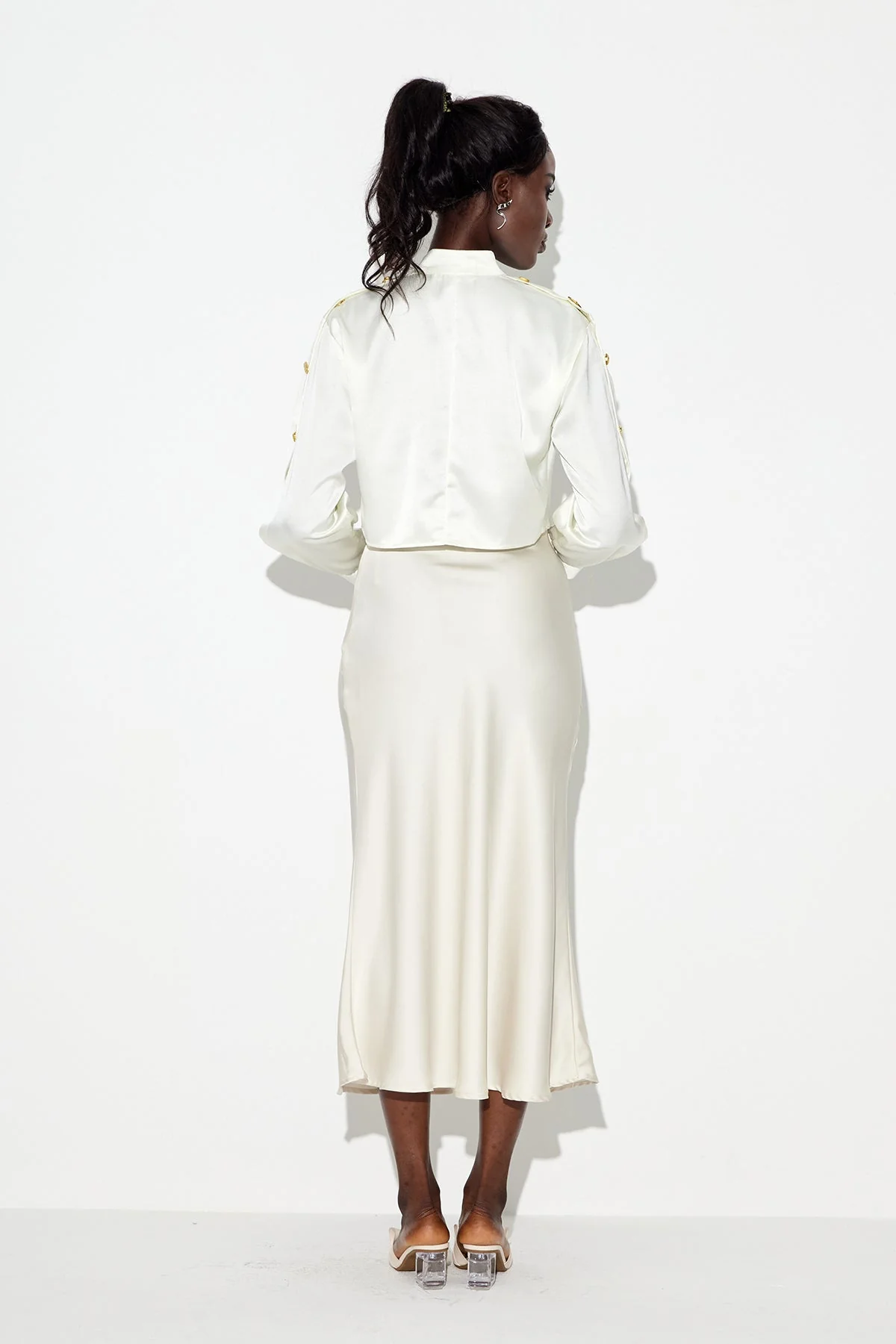 White Deconstructed Tie-Up Shirt - Modern Versatile Design