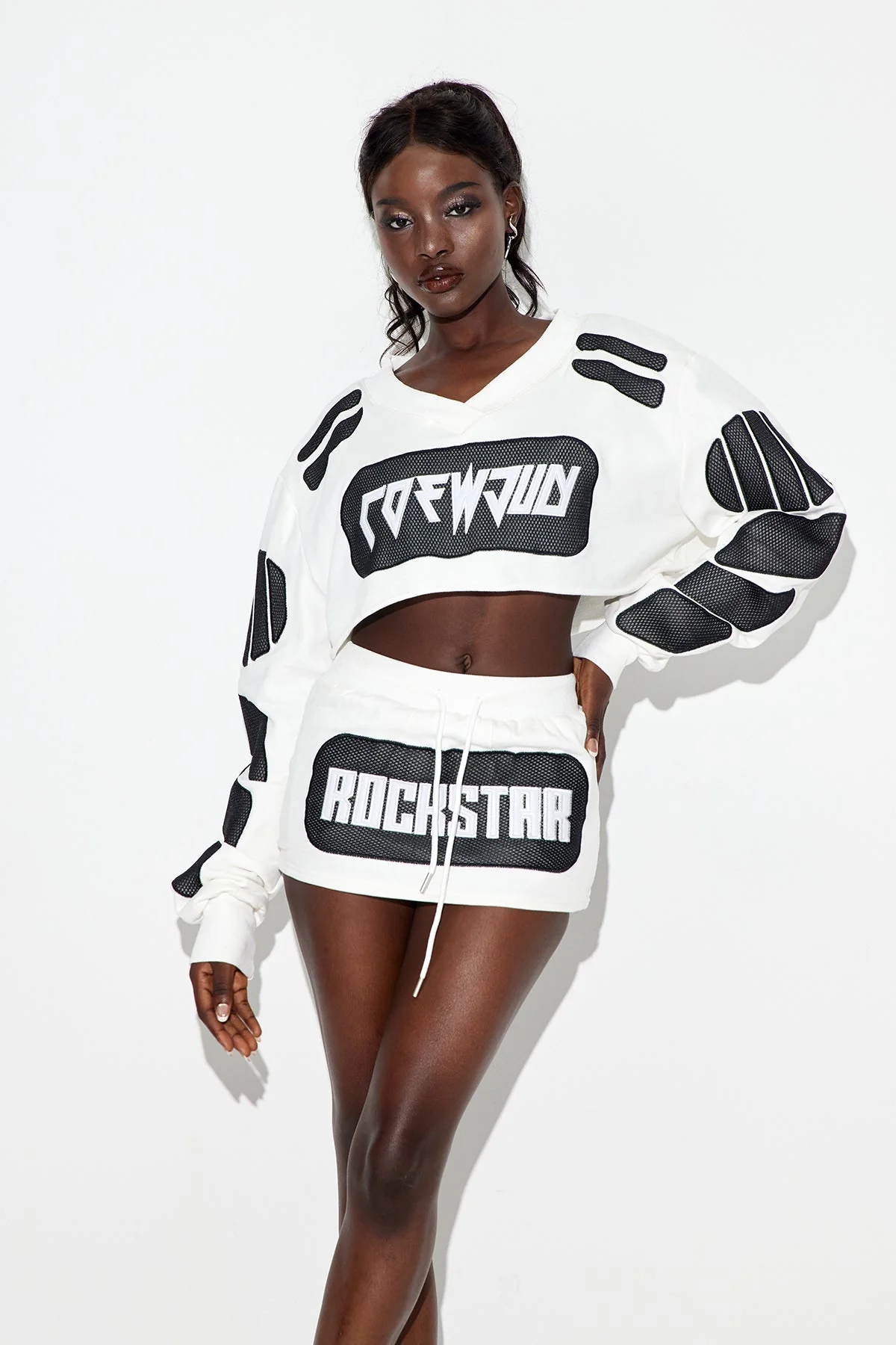 Contemporary Printed Crop Skirt Set