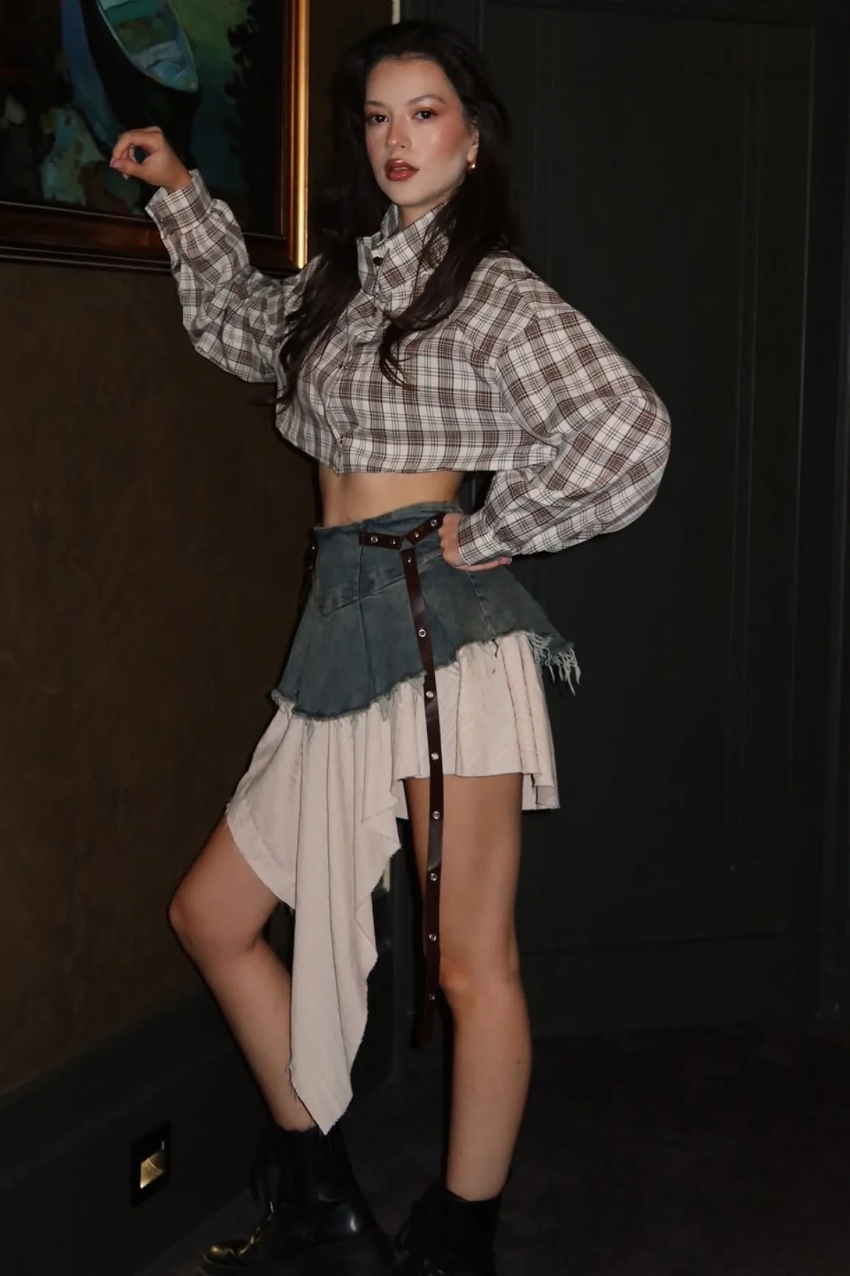 Fringe Ruffle Denim Skirt - Trendy Chic Design