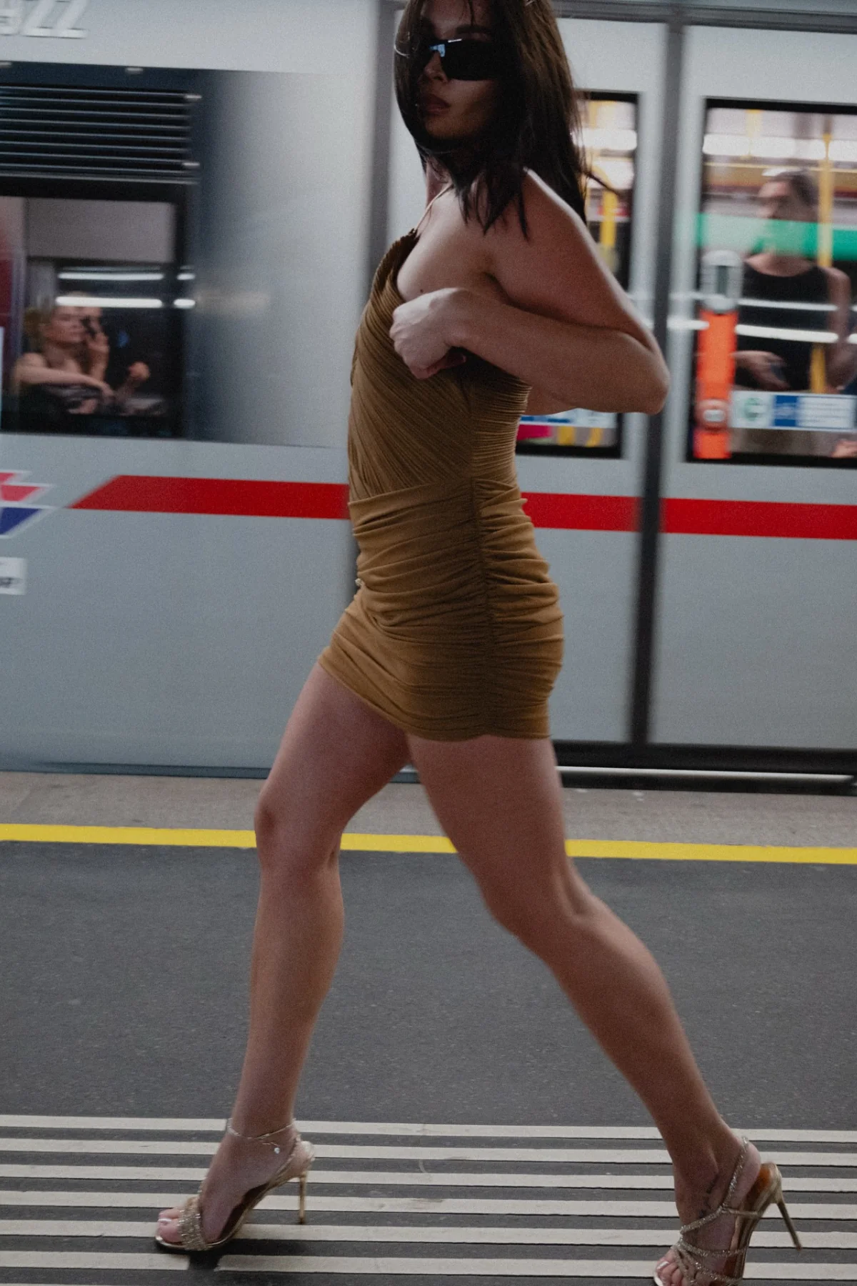 Elegant Ruched Halter Neck Mini Dress