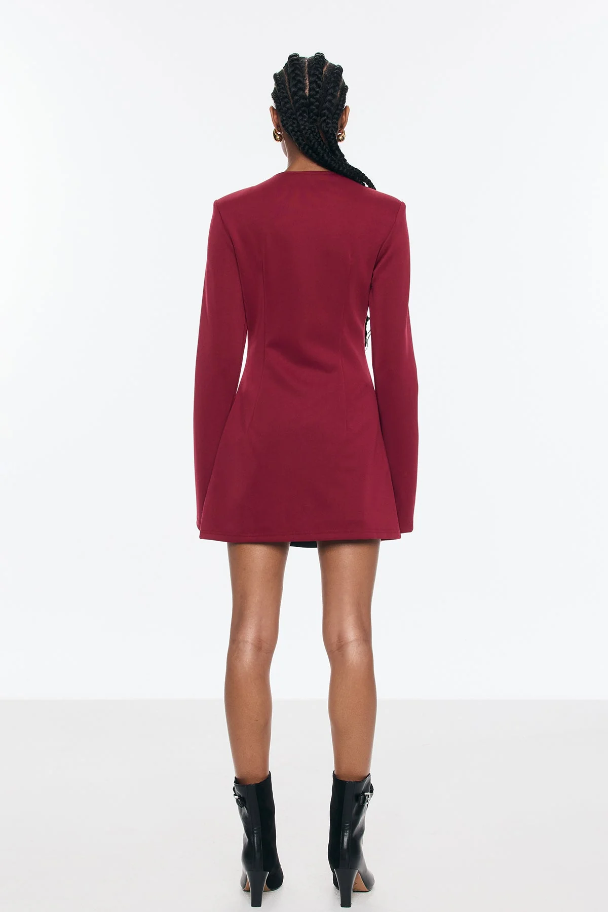 Red Deconstruct Split Bodycon Blazer for Women