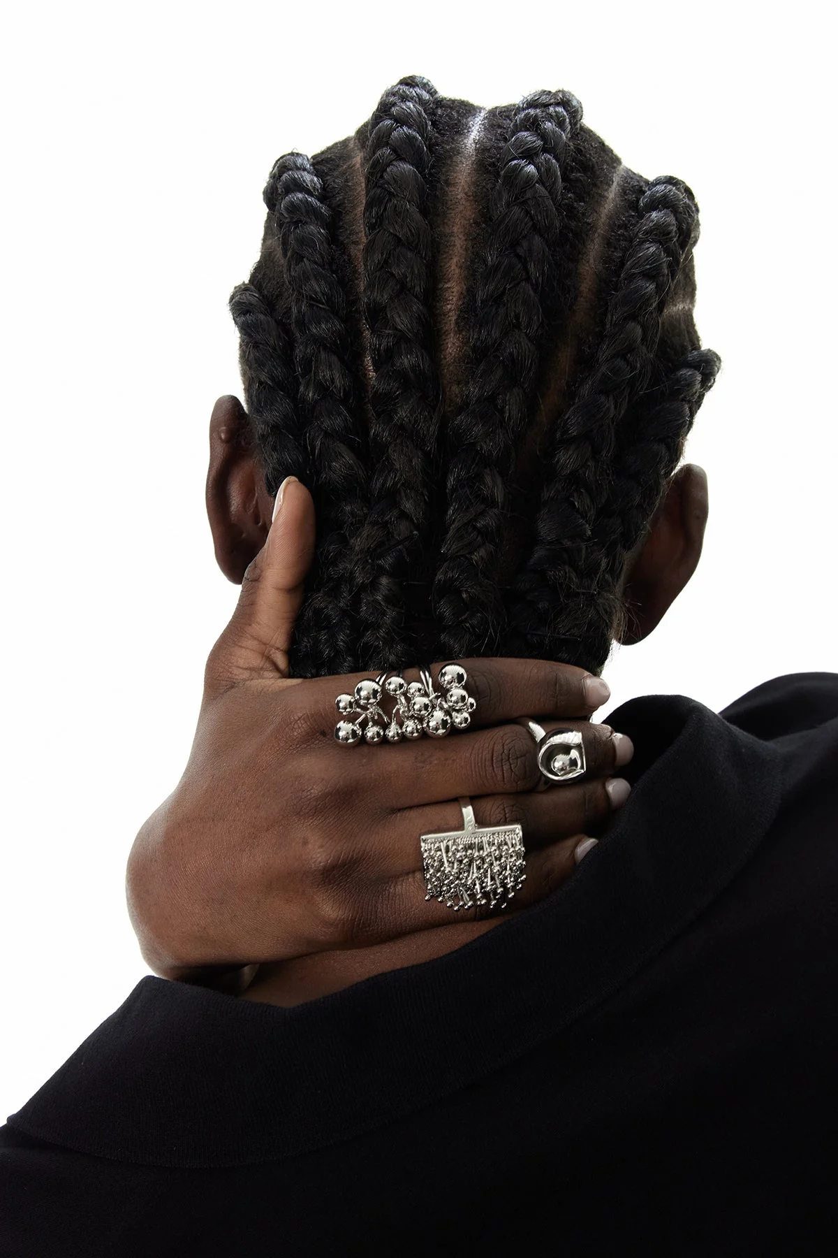 Elegant Silver Bead Embellished Ring