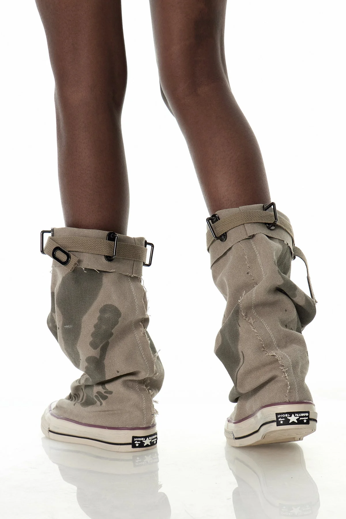 Denim Print Casual Shoes in Khaki | Stylish & Durable Design