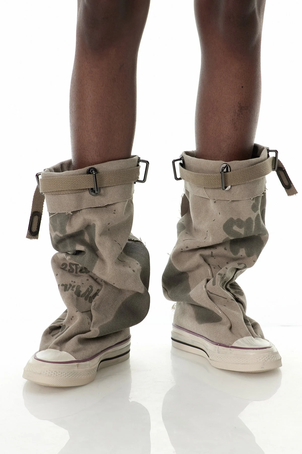 Denim Print Casual Shoes in Khaki | Stylish & Durable Design