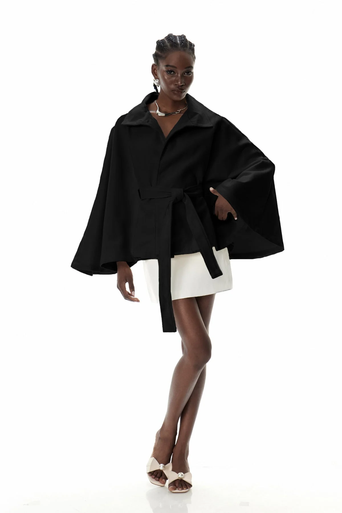 Black Stand Collar Jacket for Modern Elegance