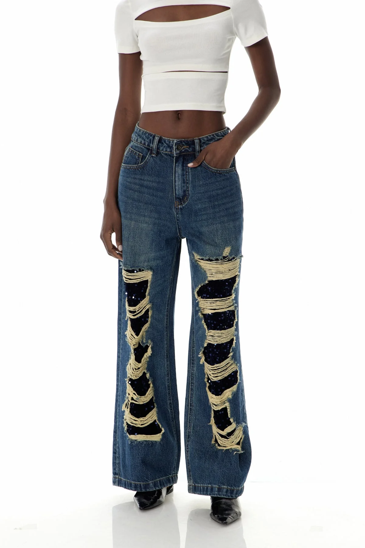 Distressed Urban Edge Ripped Denim Jeans