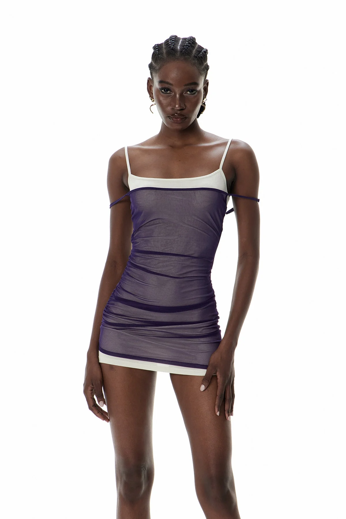 Purple Spaghetti Strap Bodycon Mini Dress