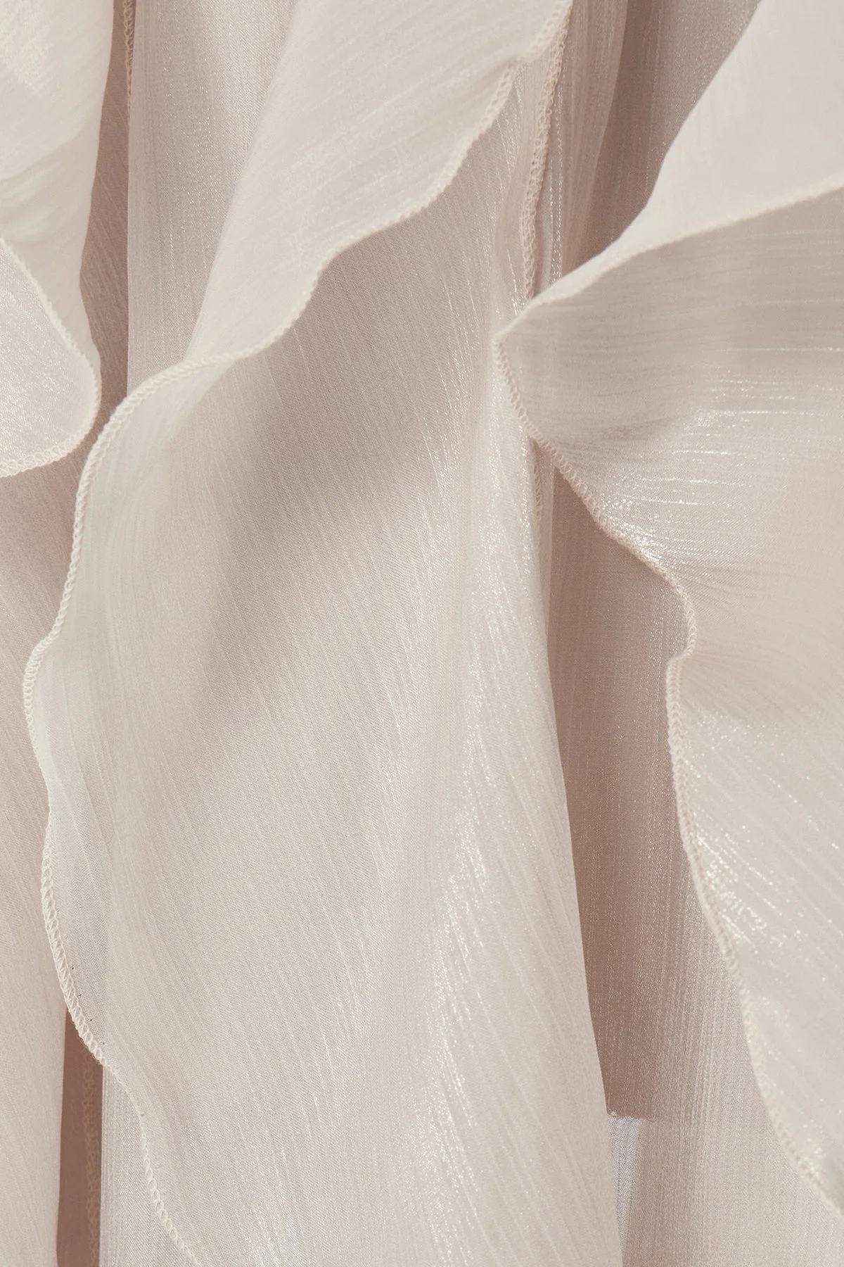 Apricot Ruffle Maxi Dress with Flattering Ruching