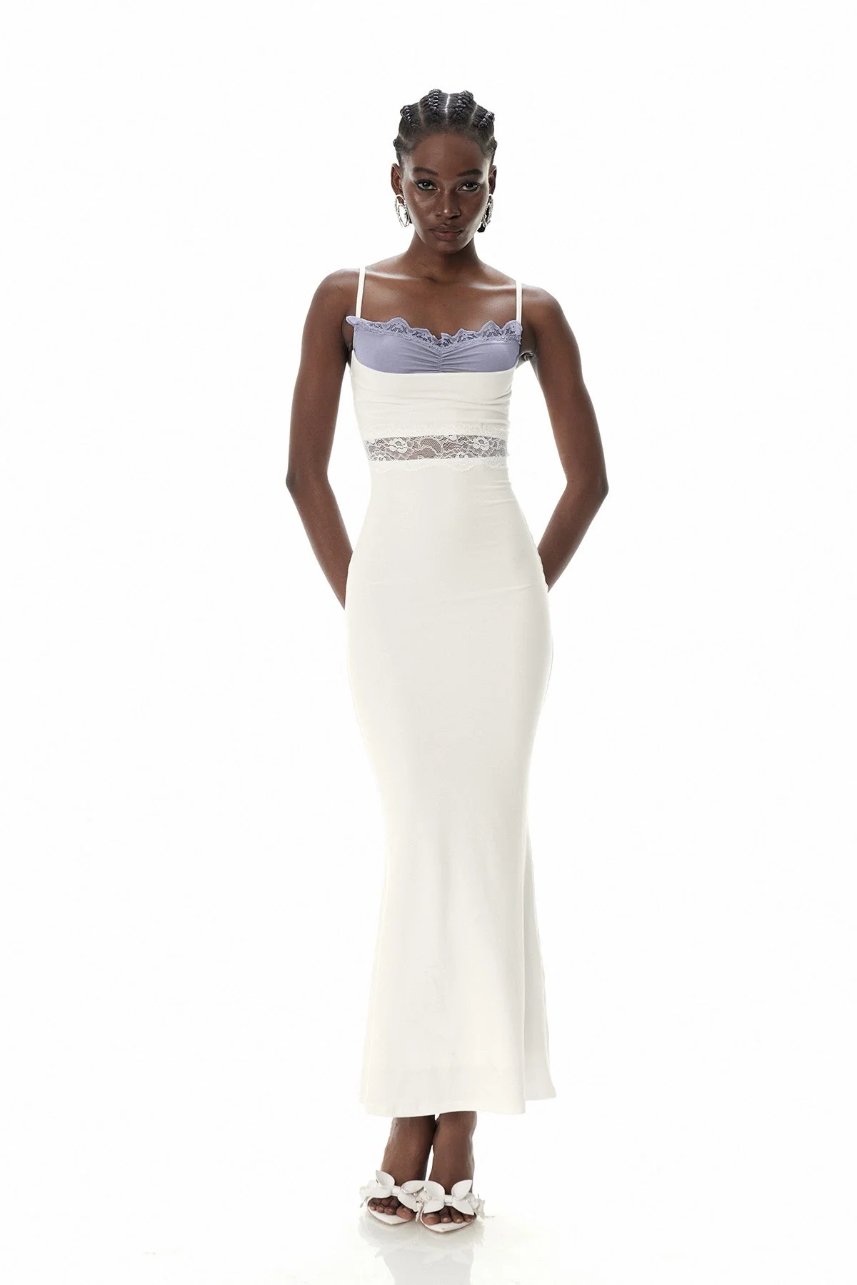 Elegant White Lace Maxi Dress