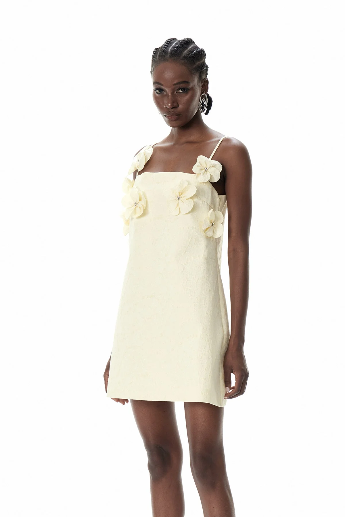 Delicate Floral Spaghetti Strap Mini Dress - Youthful & Elegant