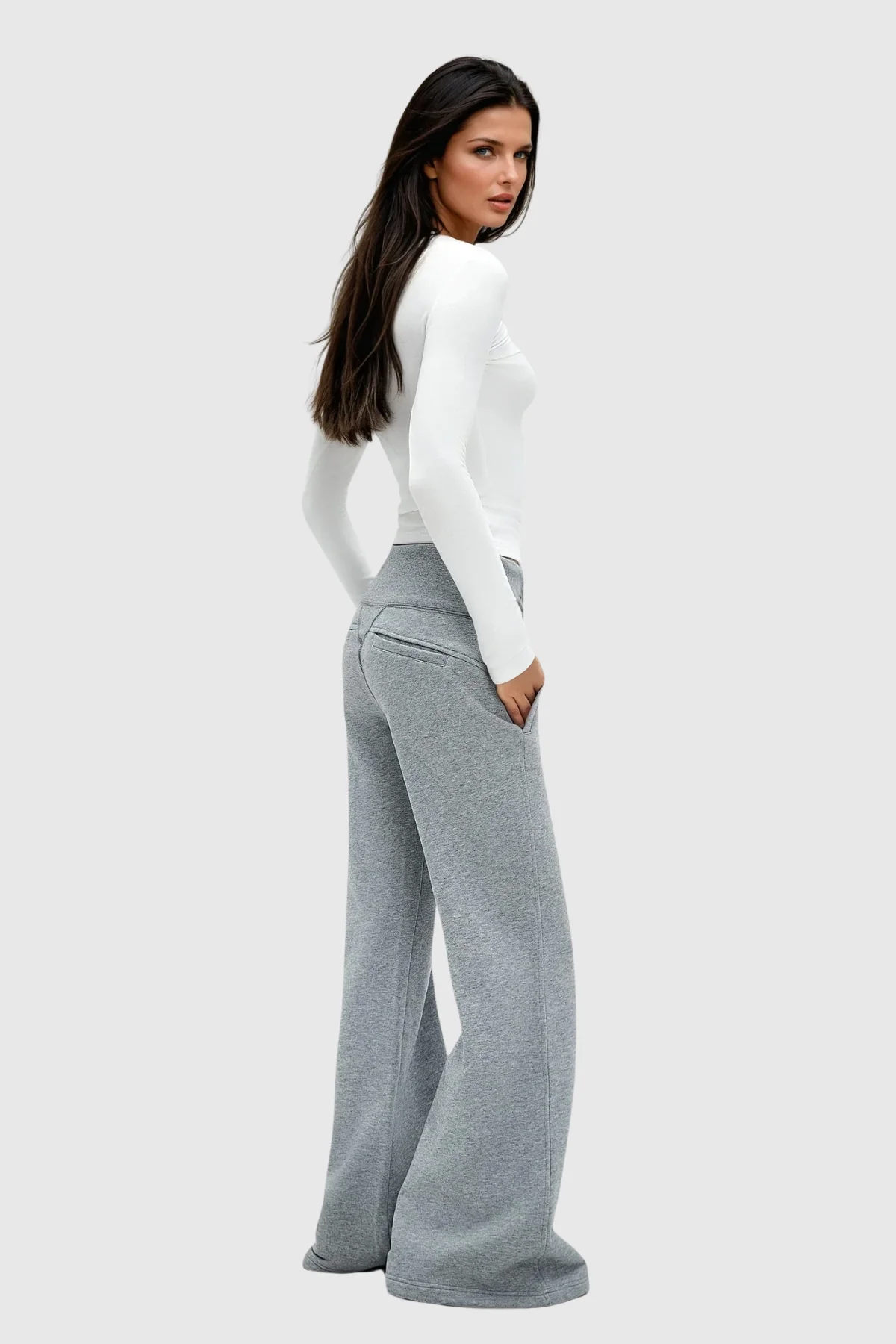 Grey Straight Fit Pants for Versatile Elegance