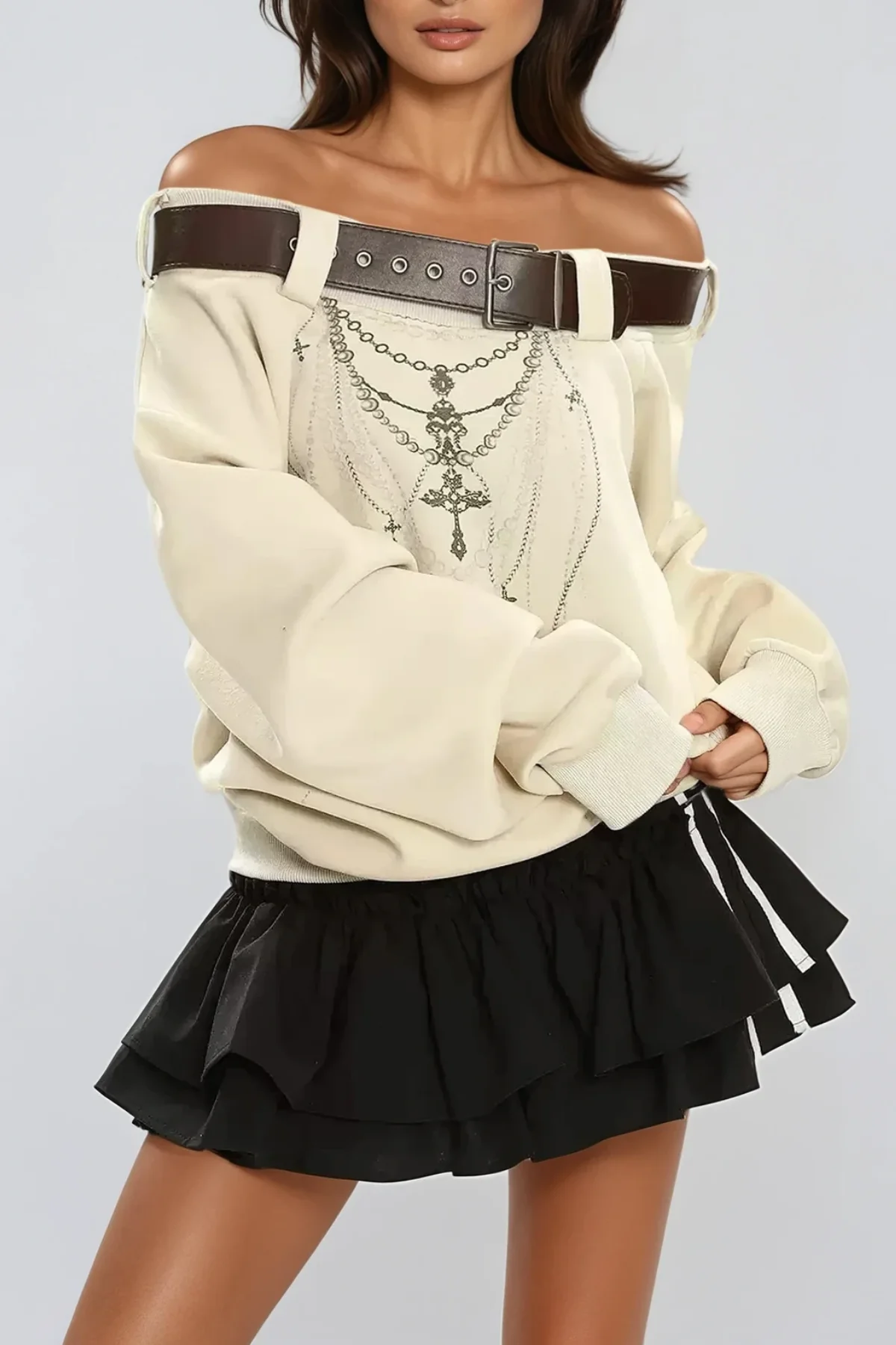 Elegant Off-Shoulder Print Top for Women