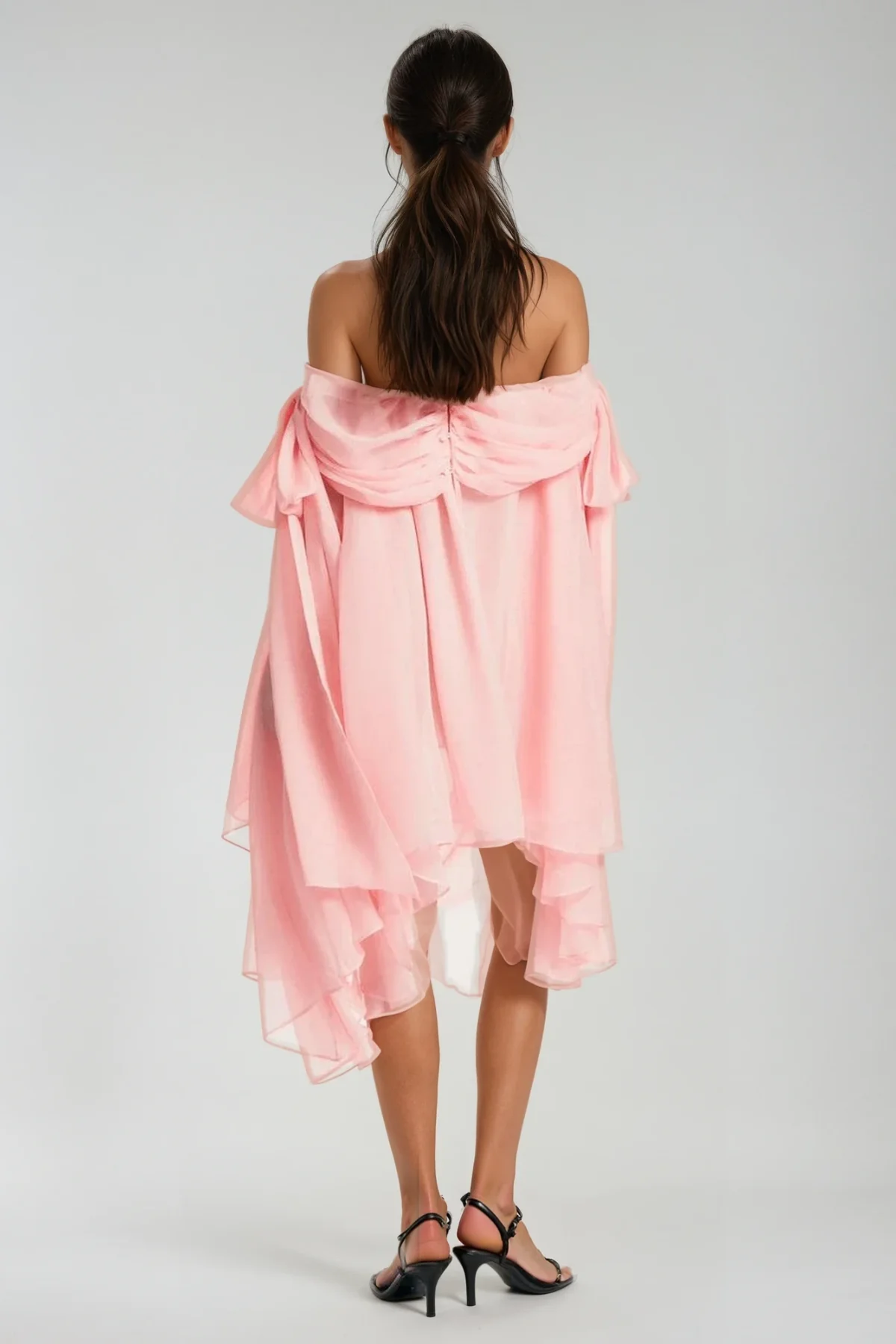 Pink Fringe Off Shoulder Mini Dress