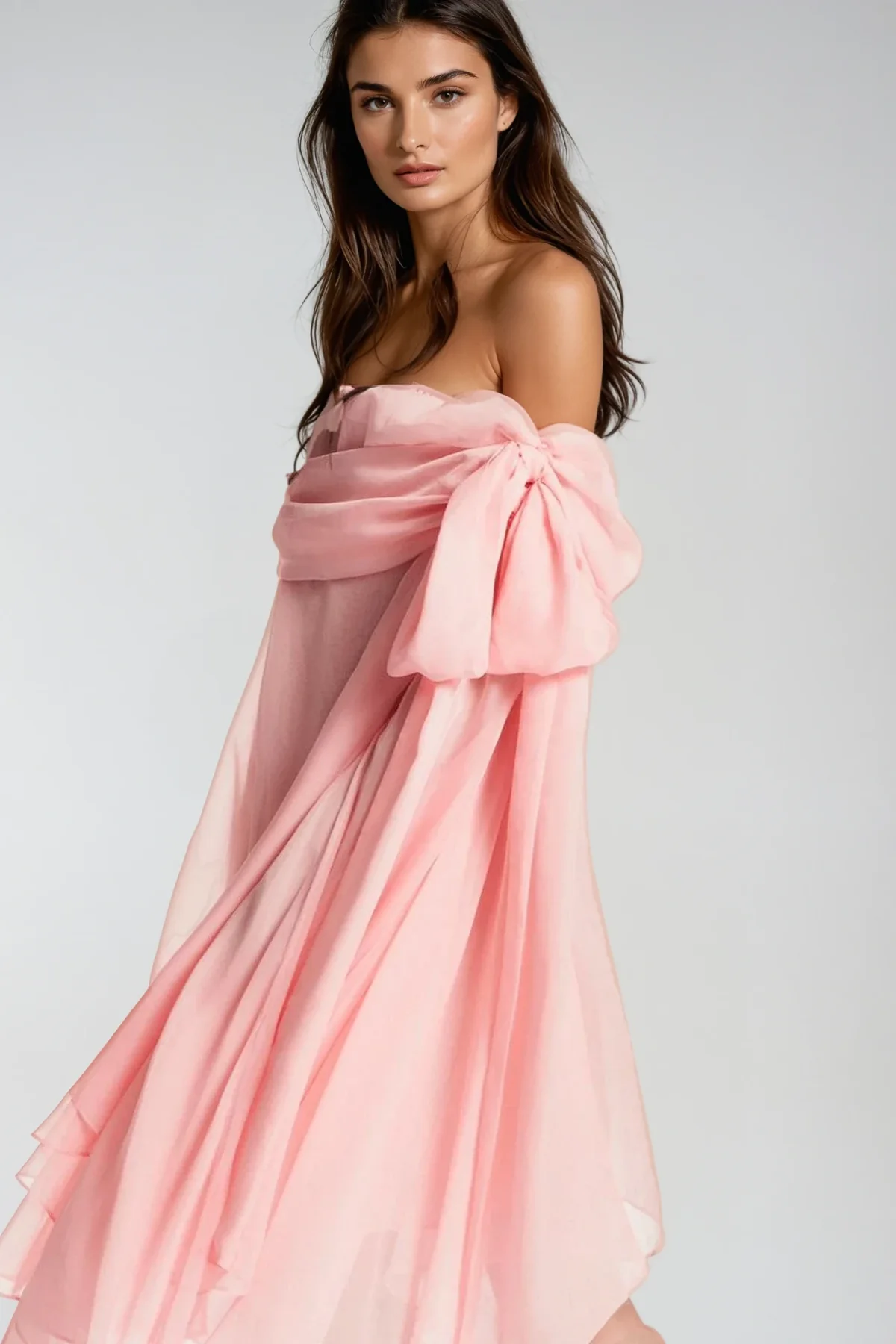 Pink Fringe Off Shoulder Mini Dress