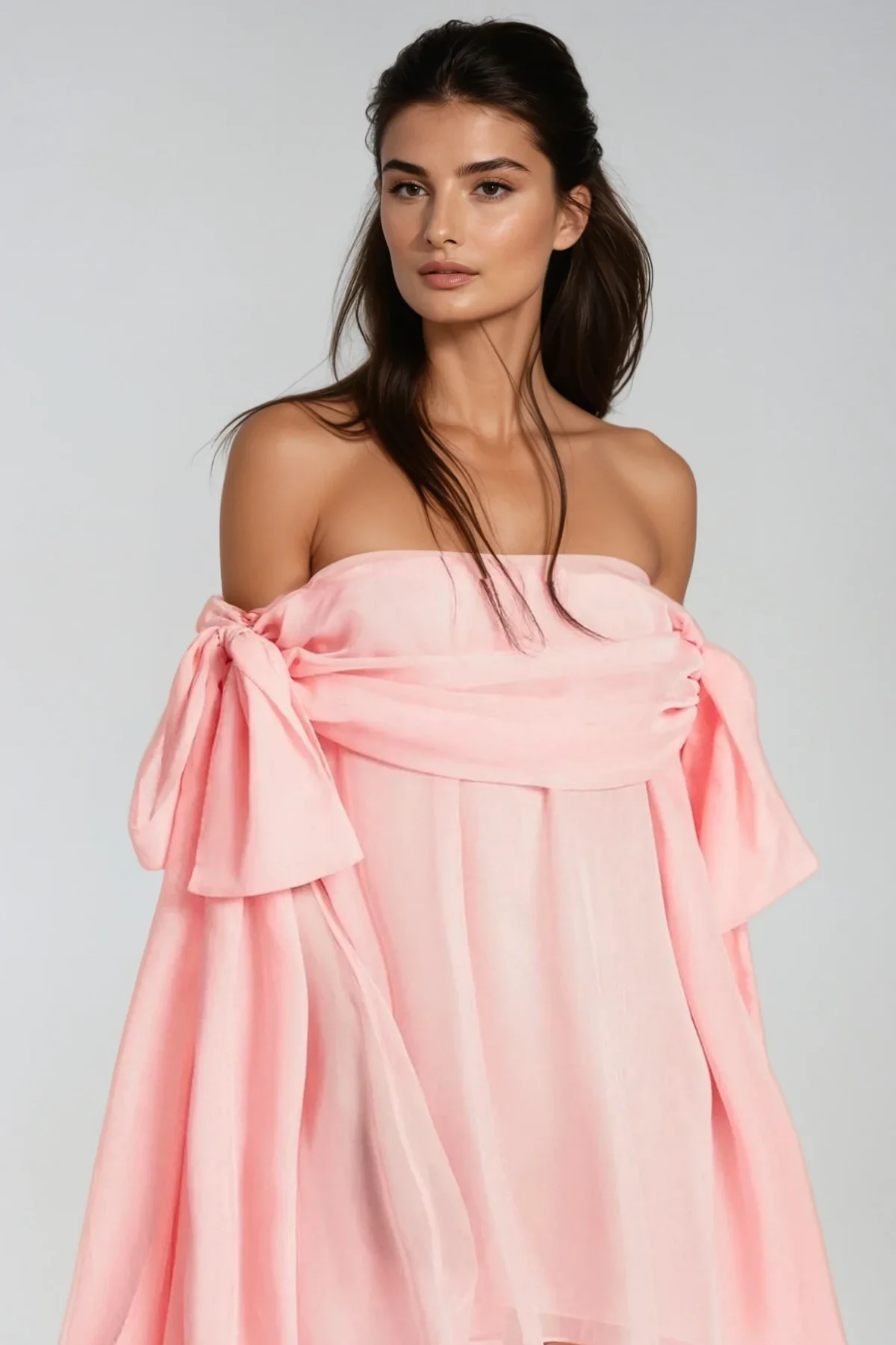 Pink Fringe Off Shoulder Mini Dress