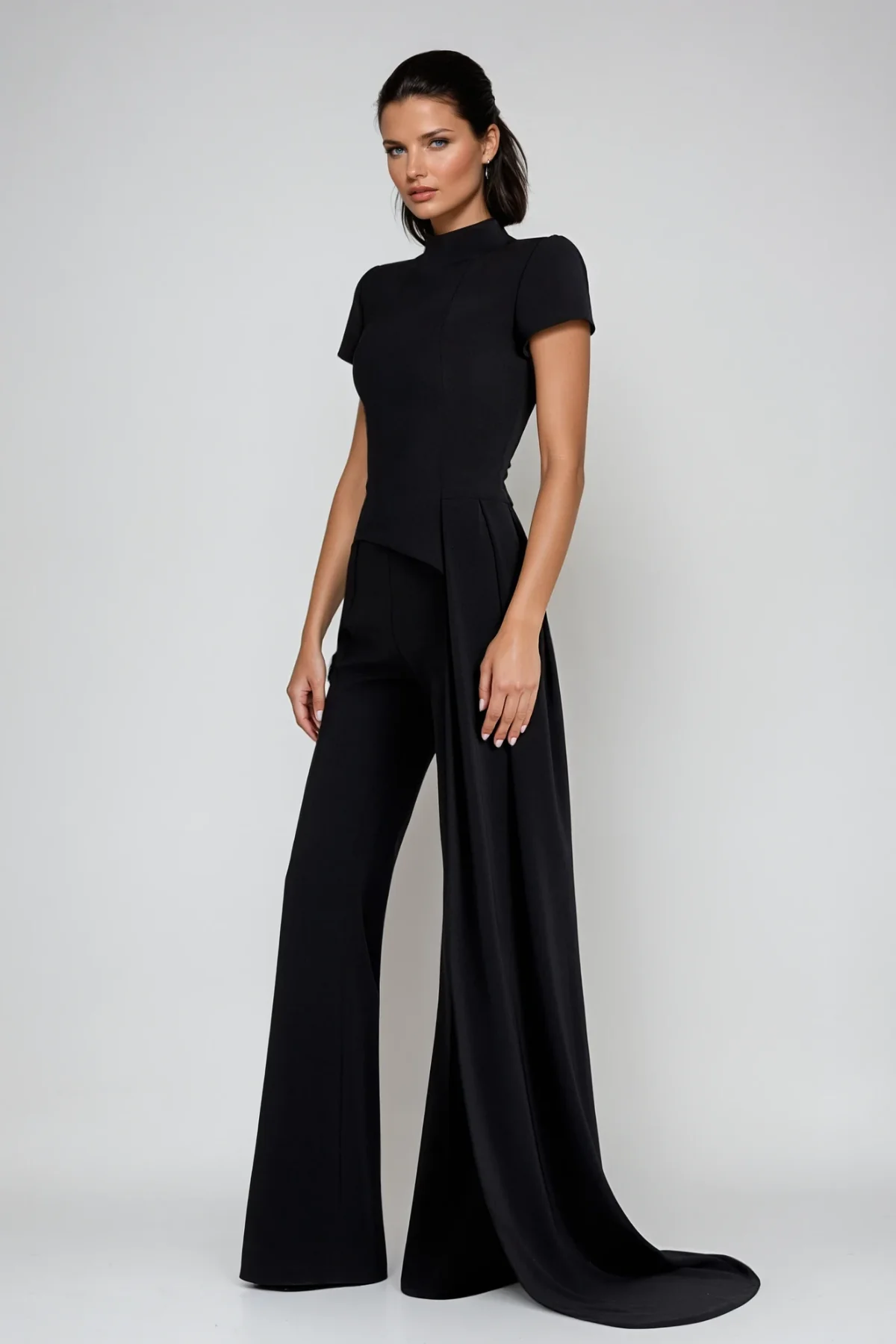 Black Fringe Pants Set with Avant-Garde Design